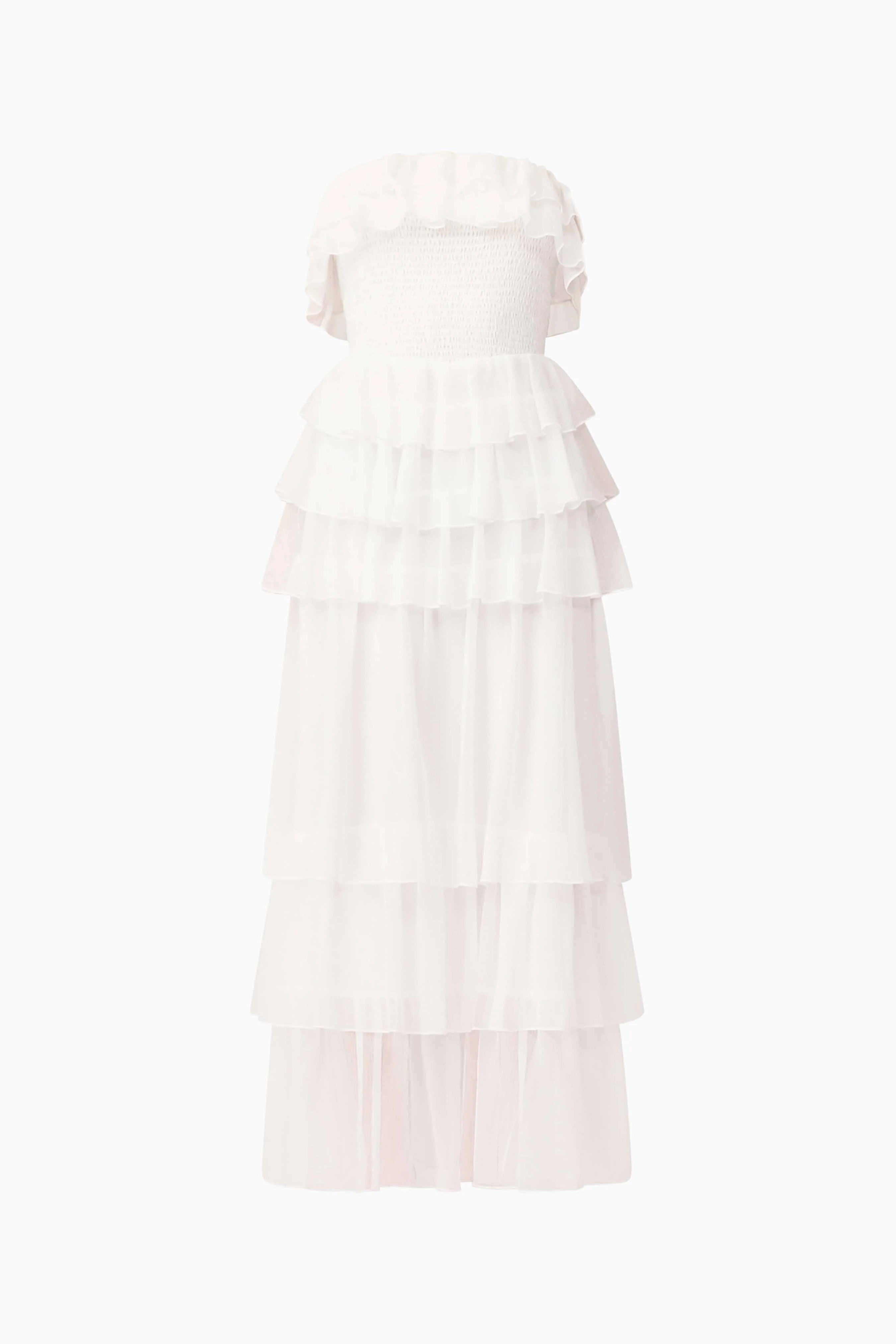 Melissa Strapless Maxi Dress in White - Image 8