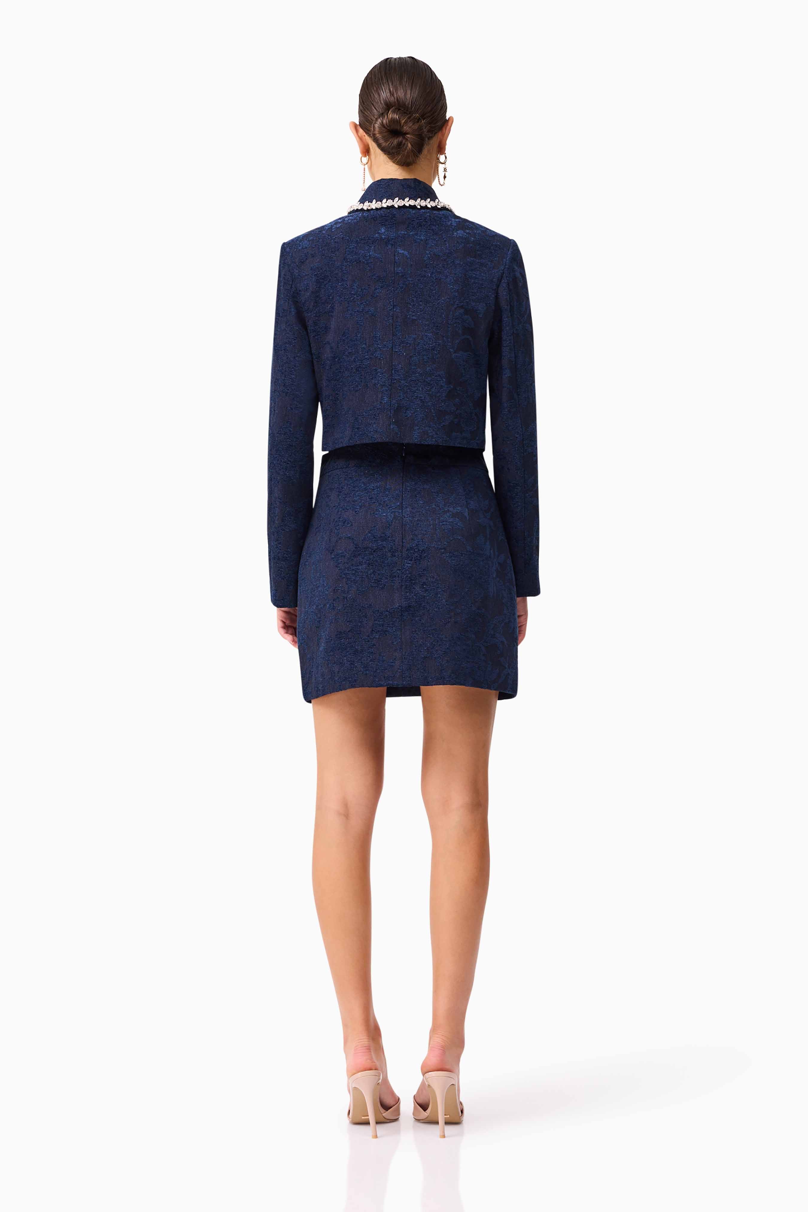 Melody Jacquard Top & Skirt Set in Blue - Image 6