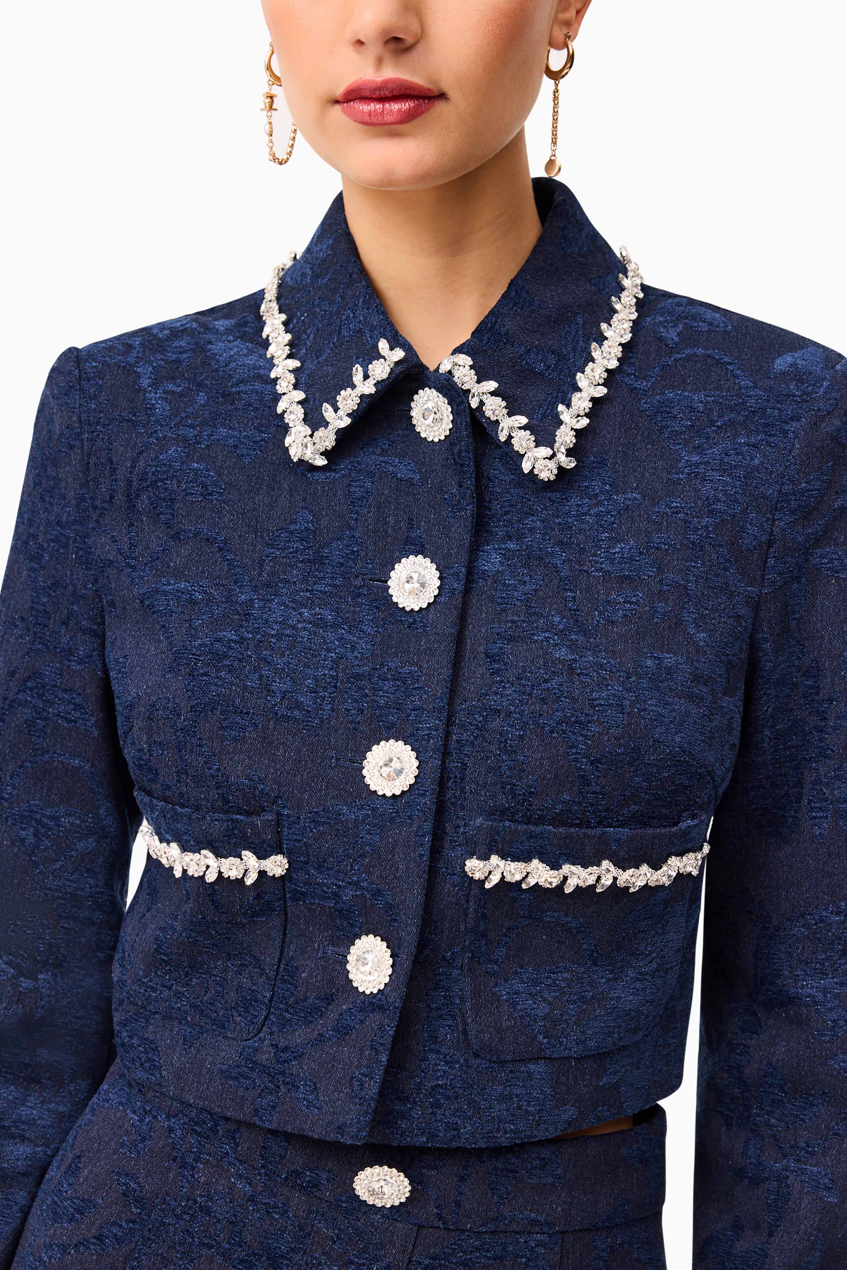 Melody Jacquard Top & Skirt Set in Blue - Image 7