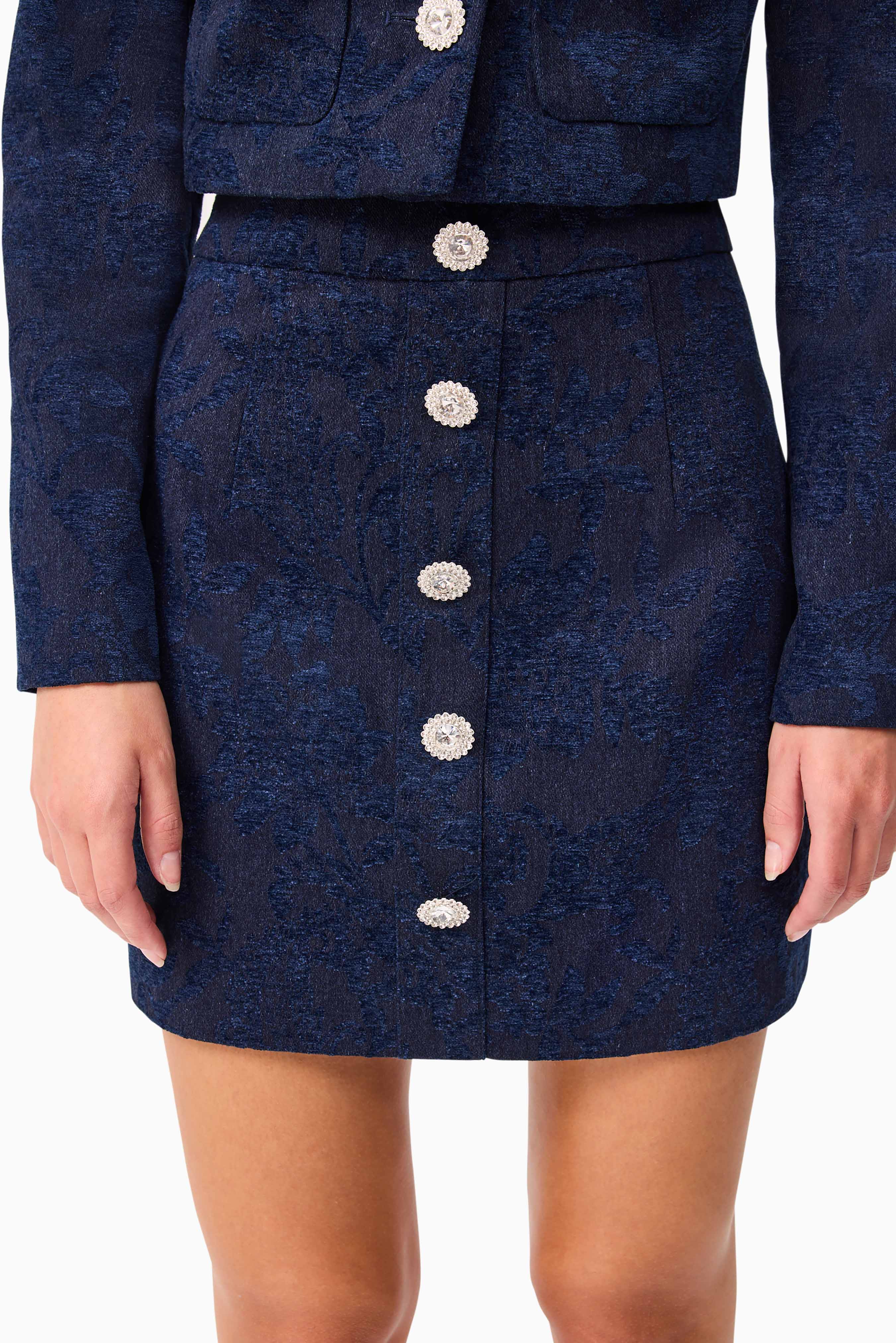 Melody Jacquard Top & Skirt Set in Blue - Image 8