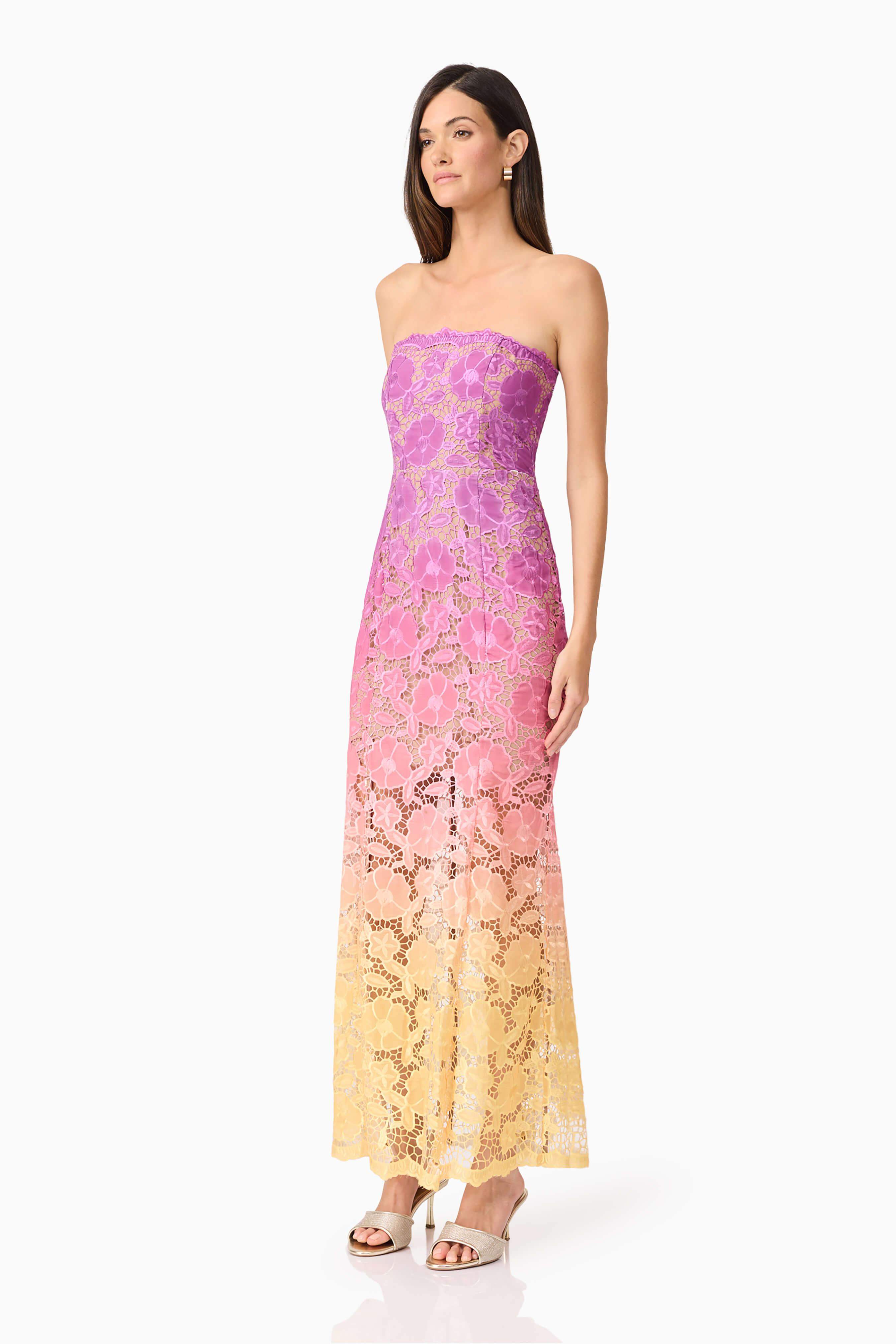 Mesmerizing Ombre Lace Maxi Dress In Purple - Image 4