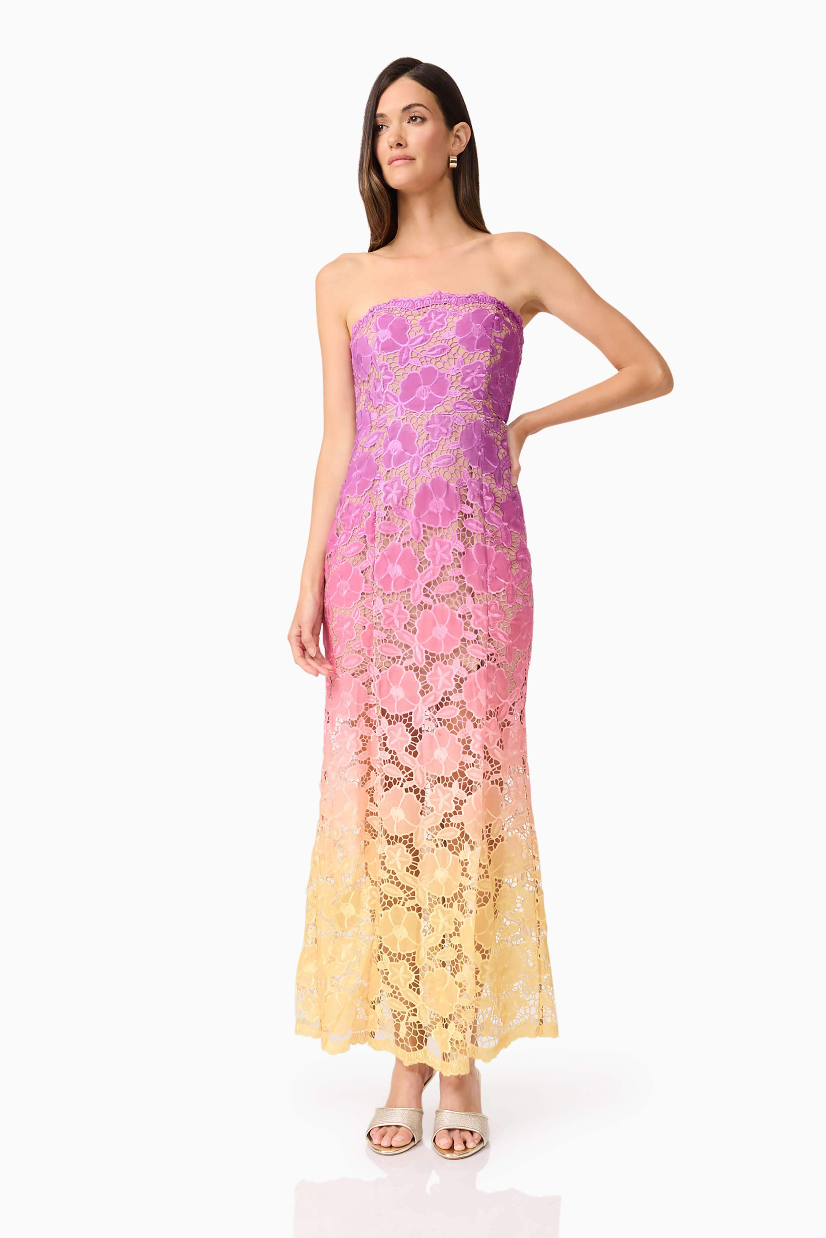 Mesmerizing Ombre Lace Maxi Dress In Purple - Image 6