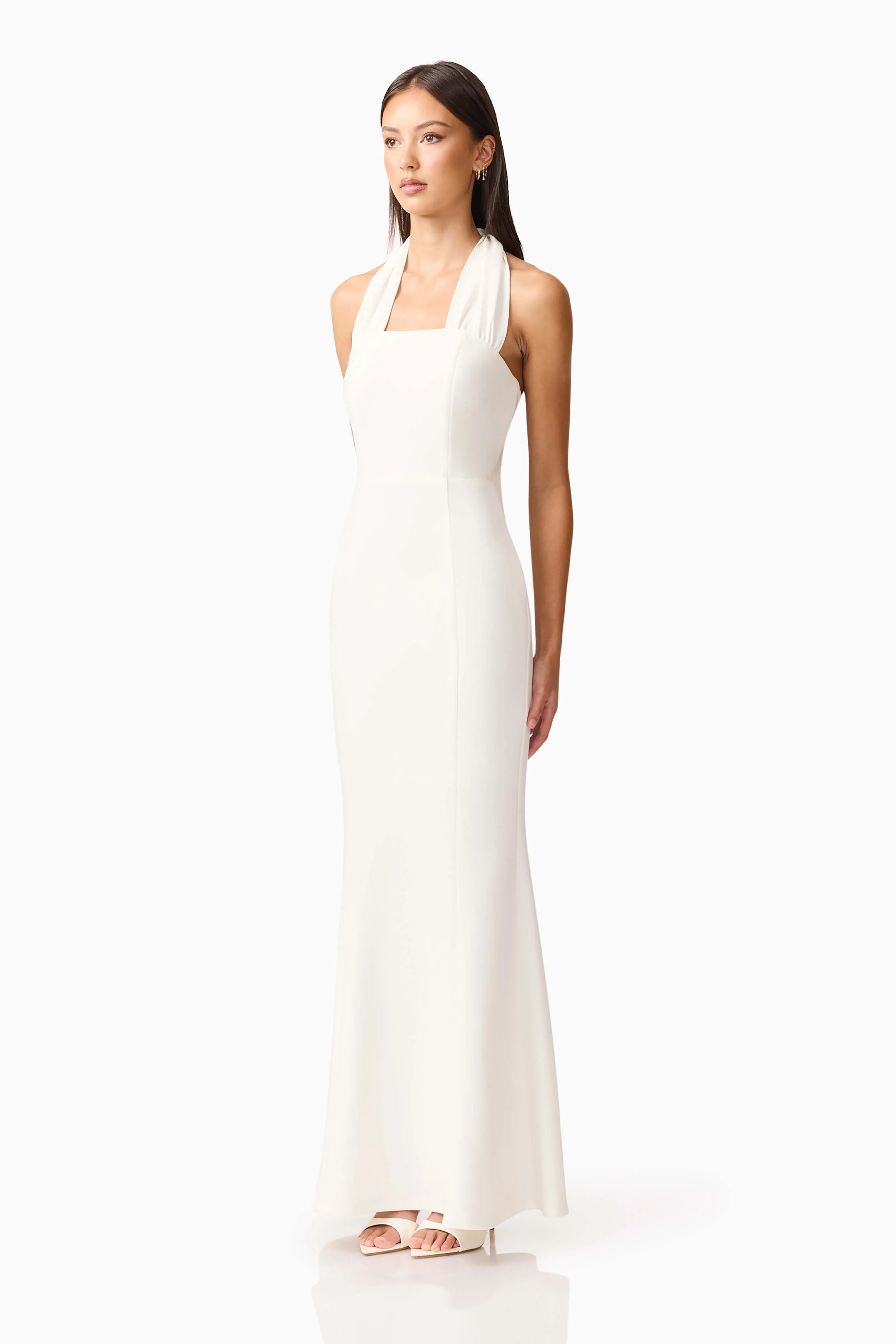 Mira Halter Gown in White - Image 3