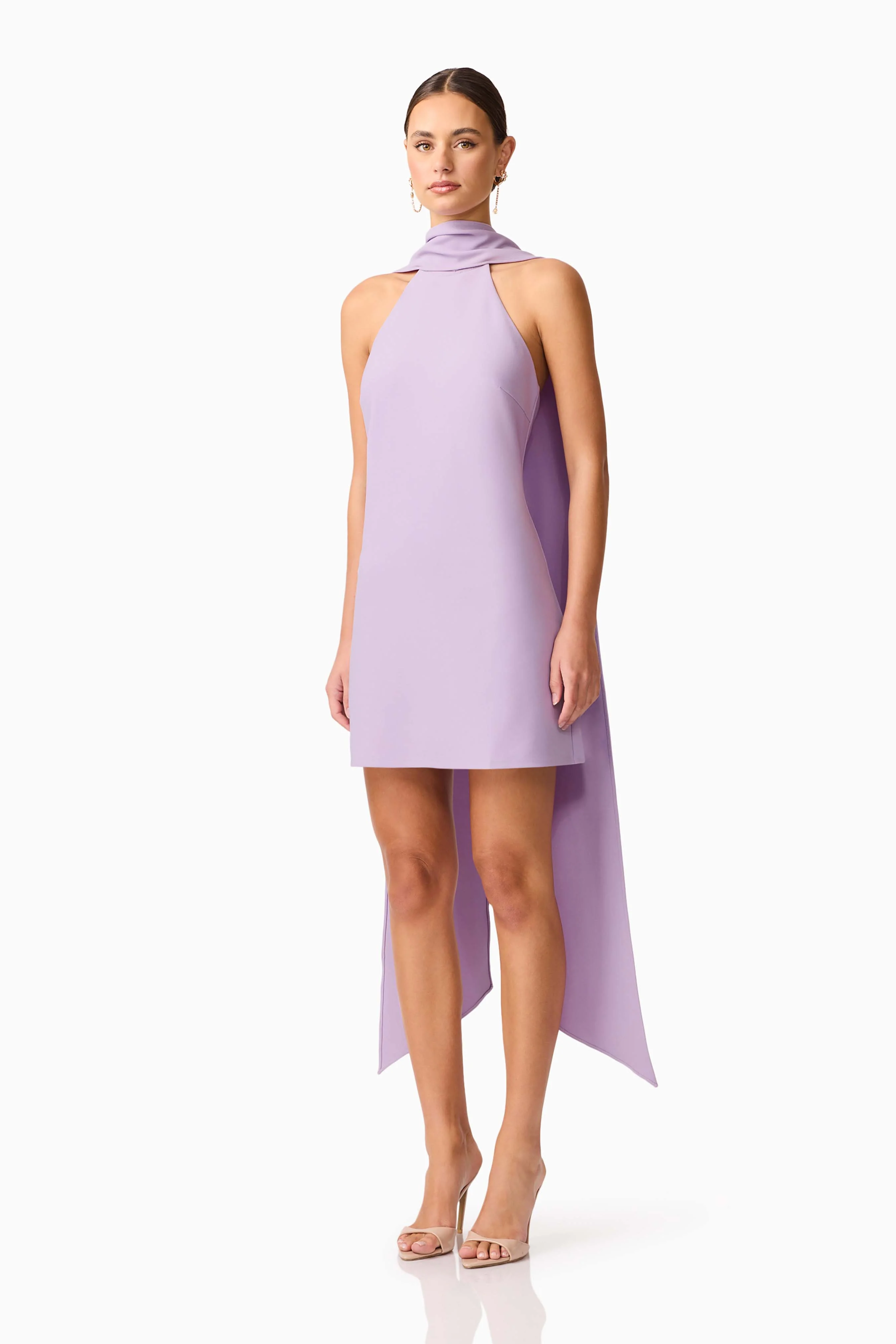 Mira Halter Mini Dress in Purple - Image 3