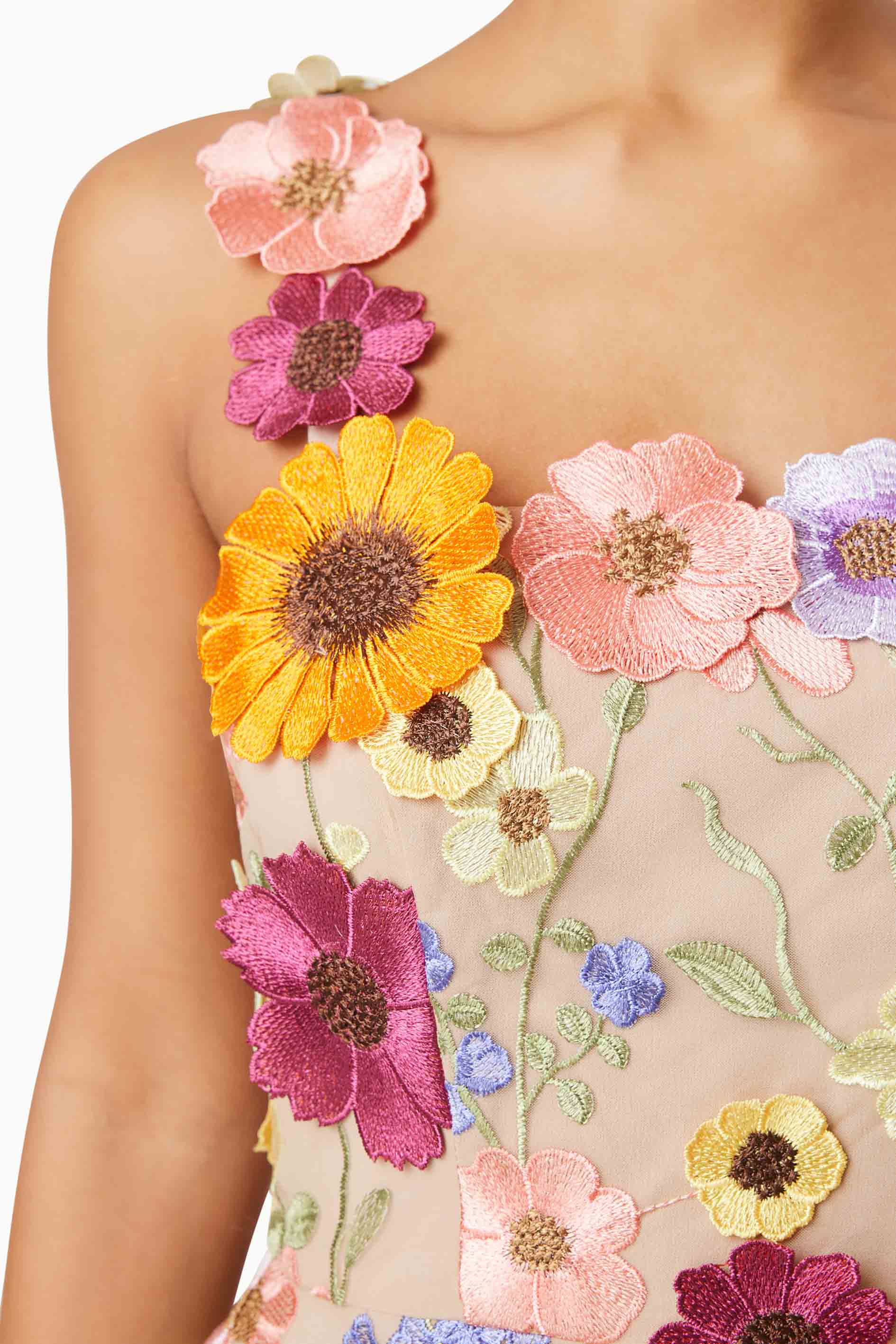 Moana Floral Embellished Mini Dress in Pink - Image 6