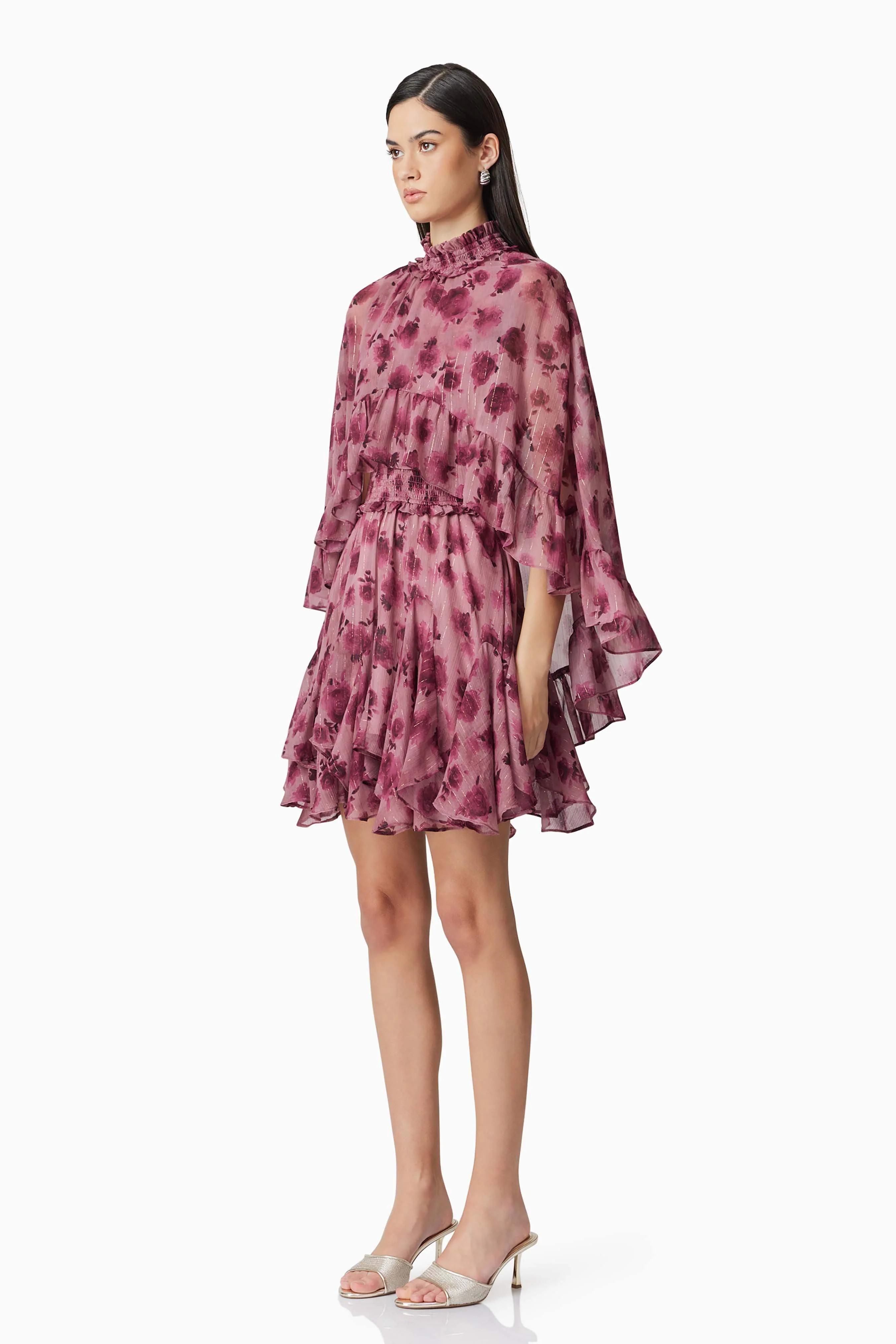 Monica Cape Mini Dress in purple - Image 3