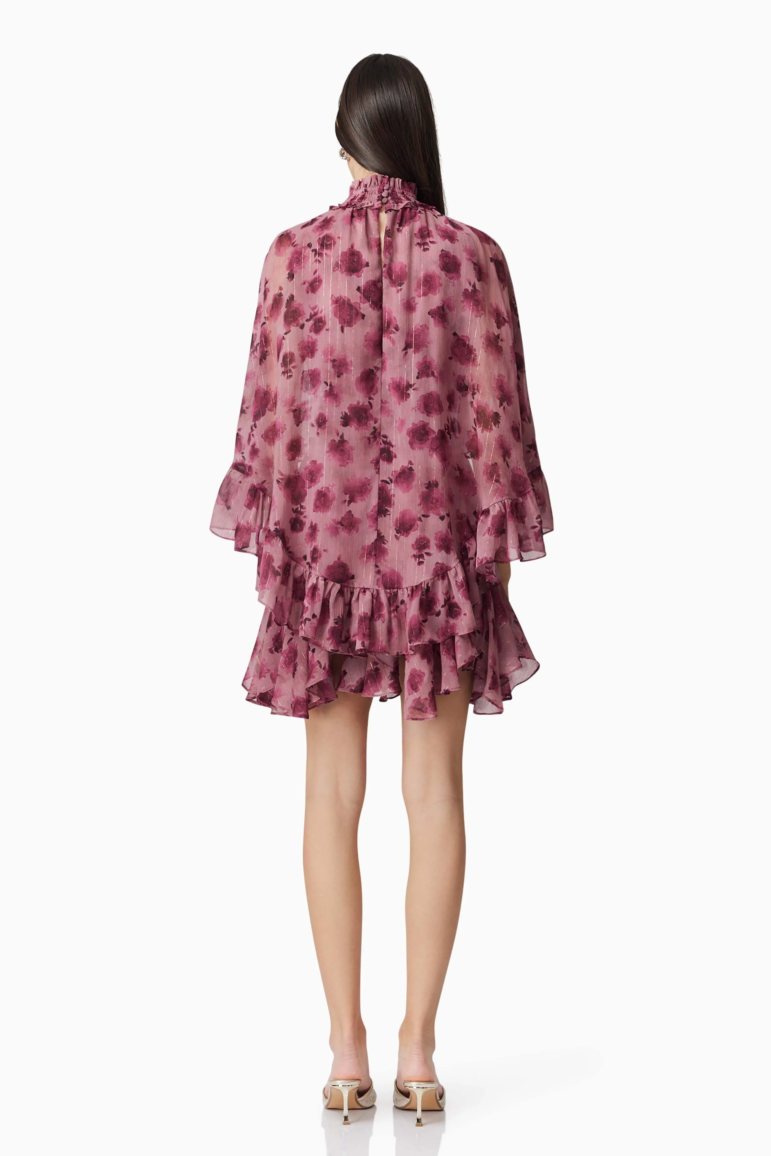 Monica Cape Mini Dress in purple - Image 5