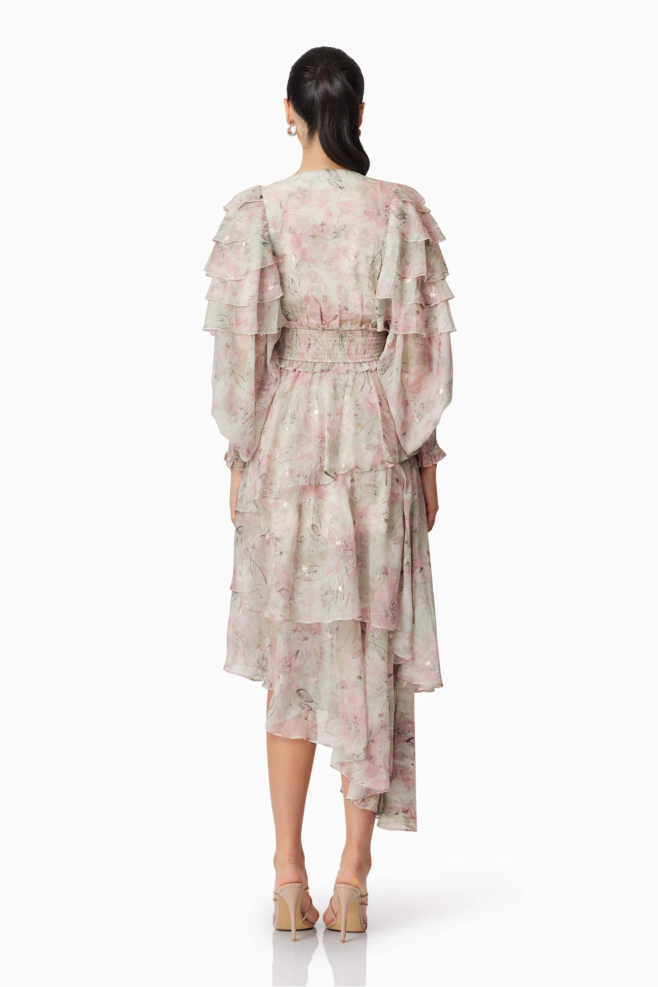 Monica Long Sleeve Midi Dress in Floral - Image 5