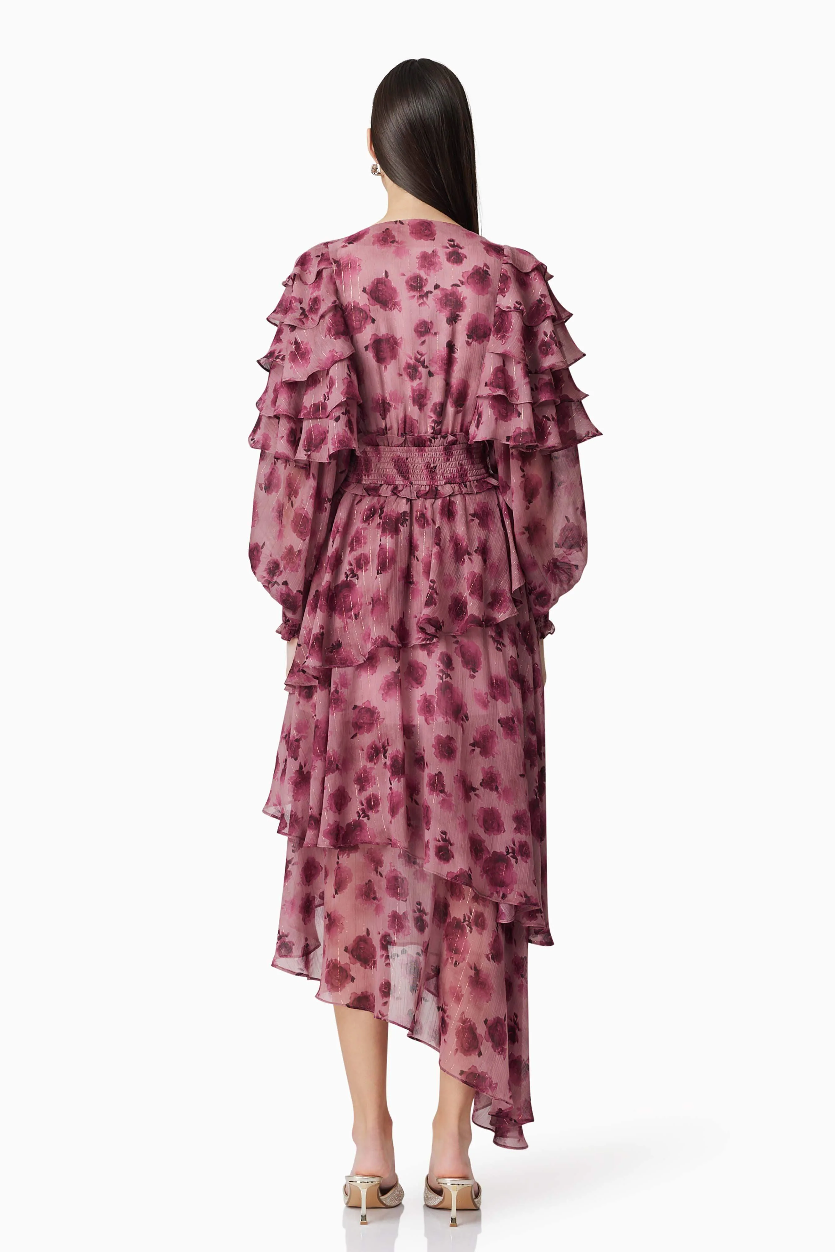 Monica Long Sleeve Midi Dress in Purple - Image 5