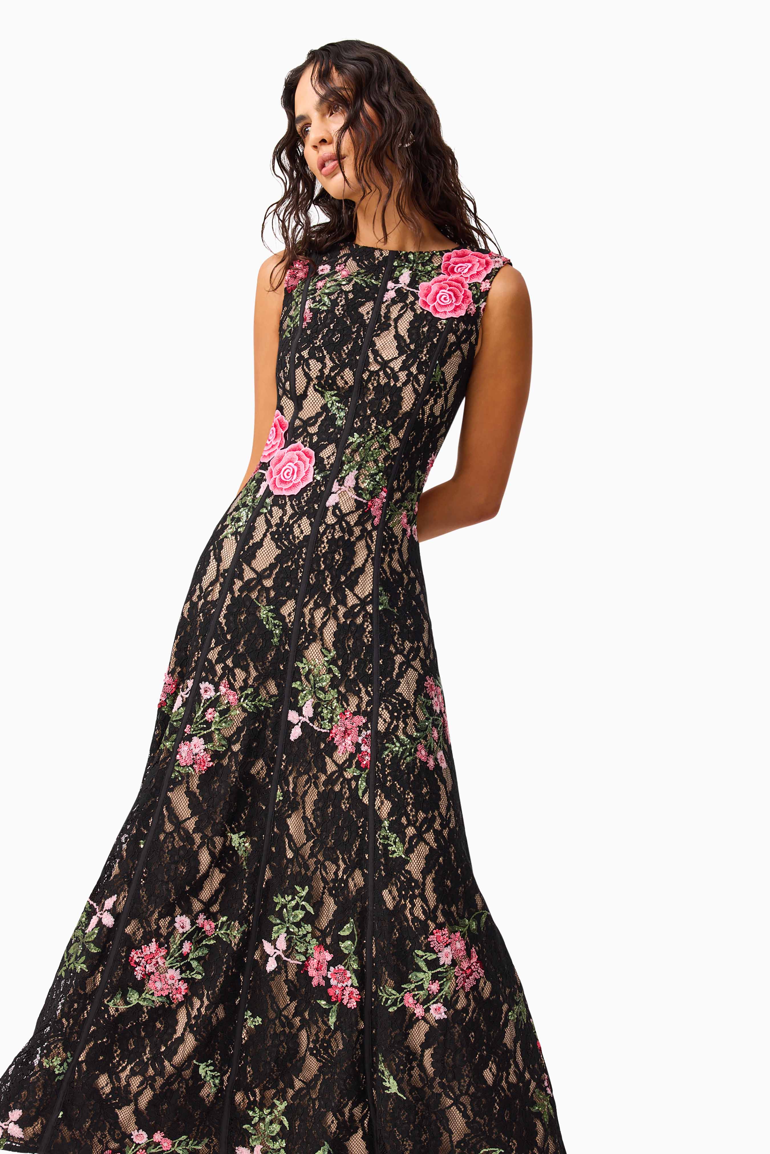 Morgaine Lace Gown in Black - Image 7