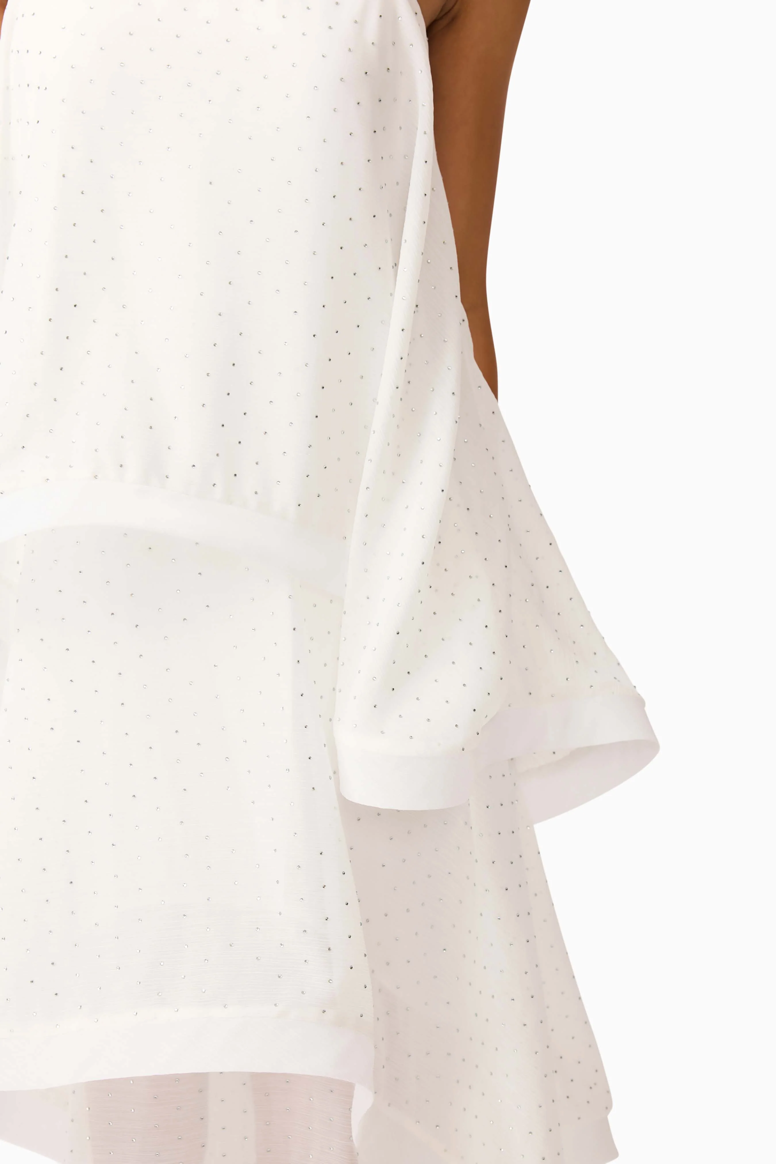 Moss Tiered Embellished Gown in White - Image 8