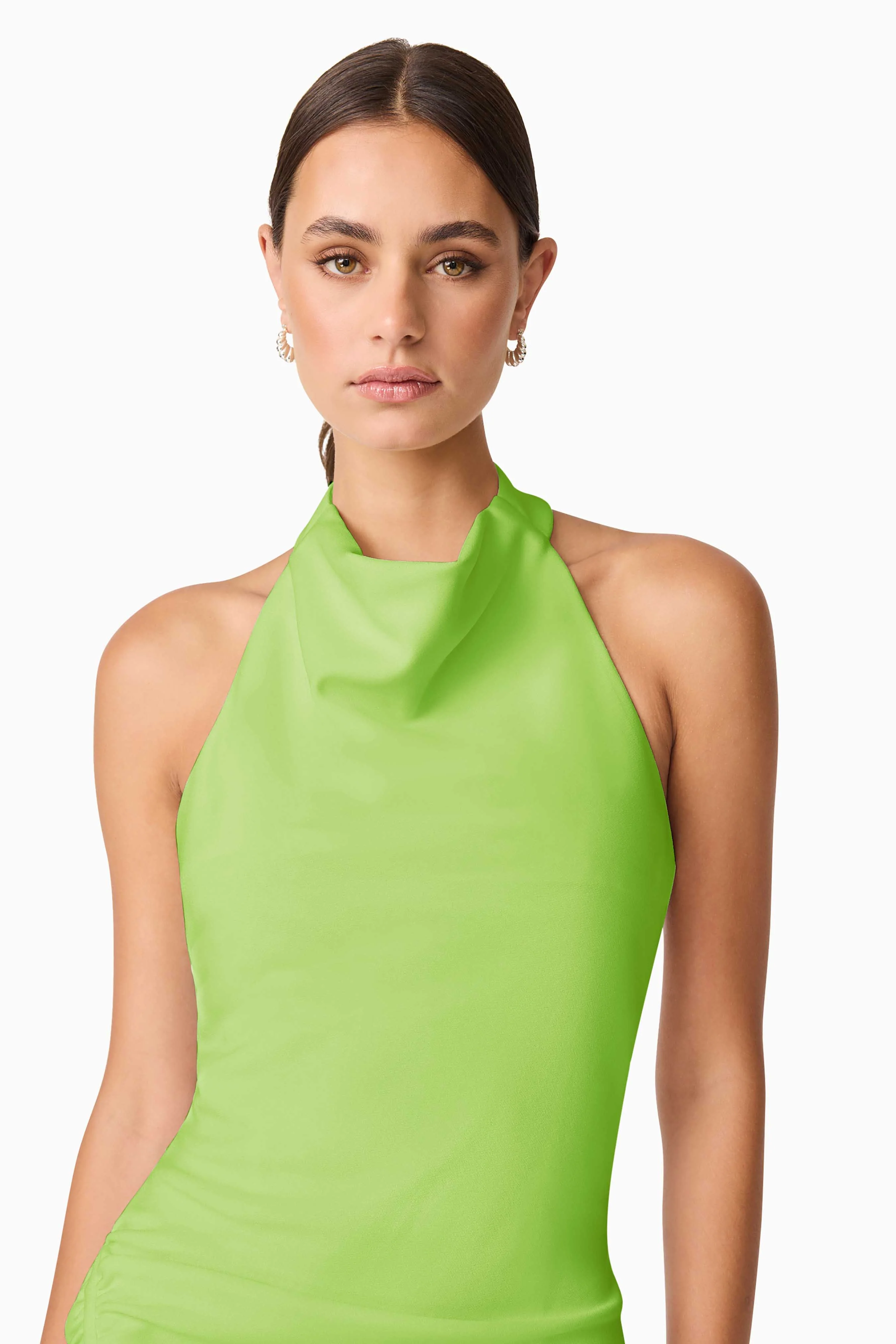 Nerissa Cowl Neck Maxi Dress in Green - Image 6