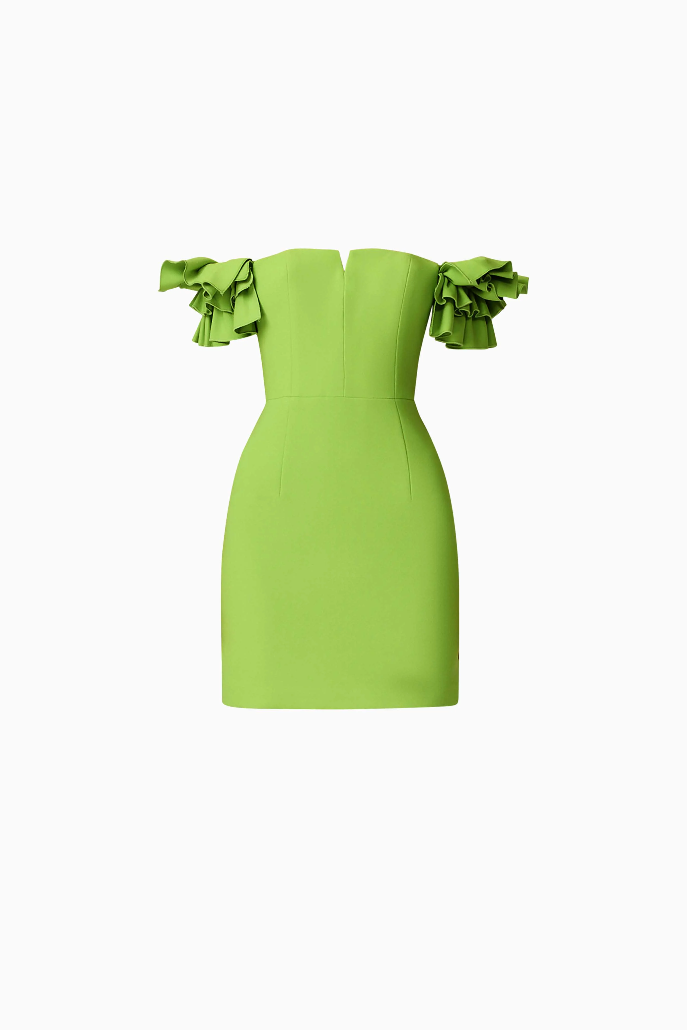 Nola Off The Shoulder Mini Dress in Green - Image 7