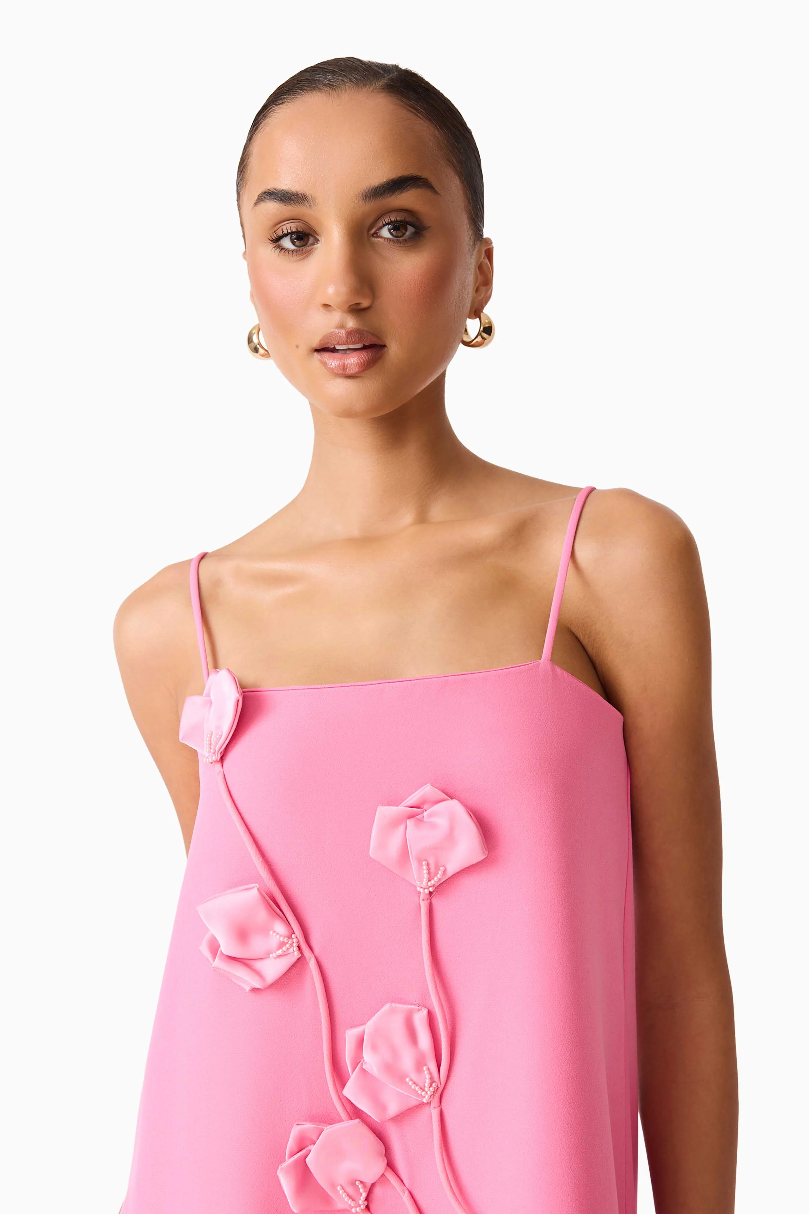 Nolana Floral Applique Gown in Pink - Image 7