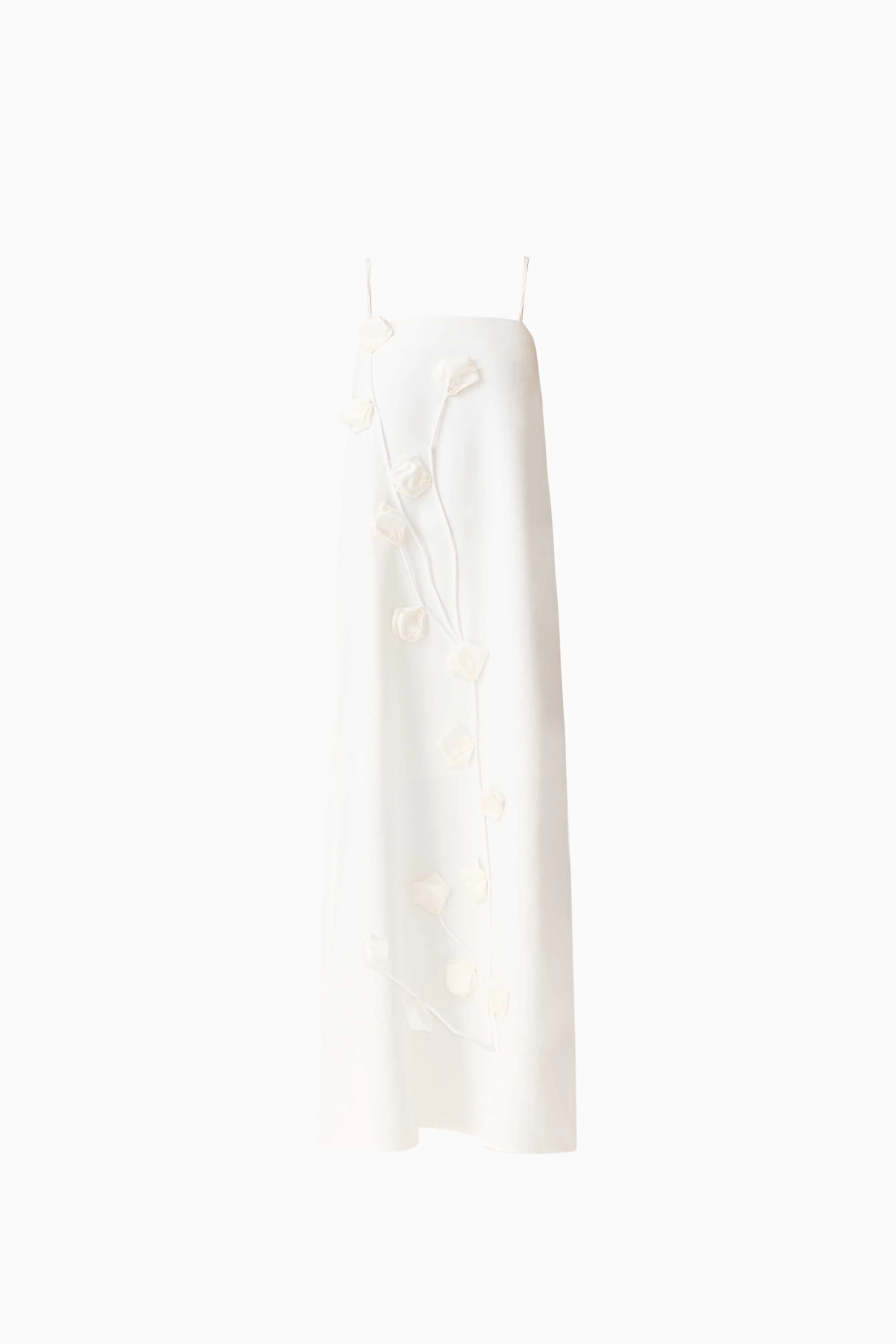 Nolana Floral Applique Gown in White - Image 8