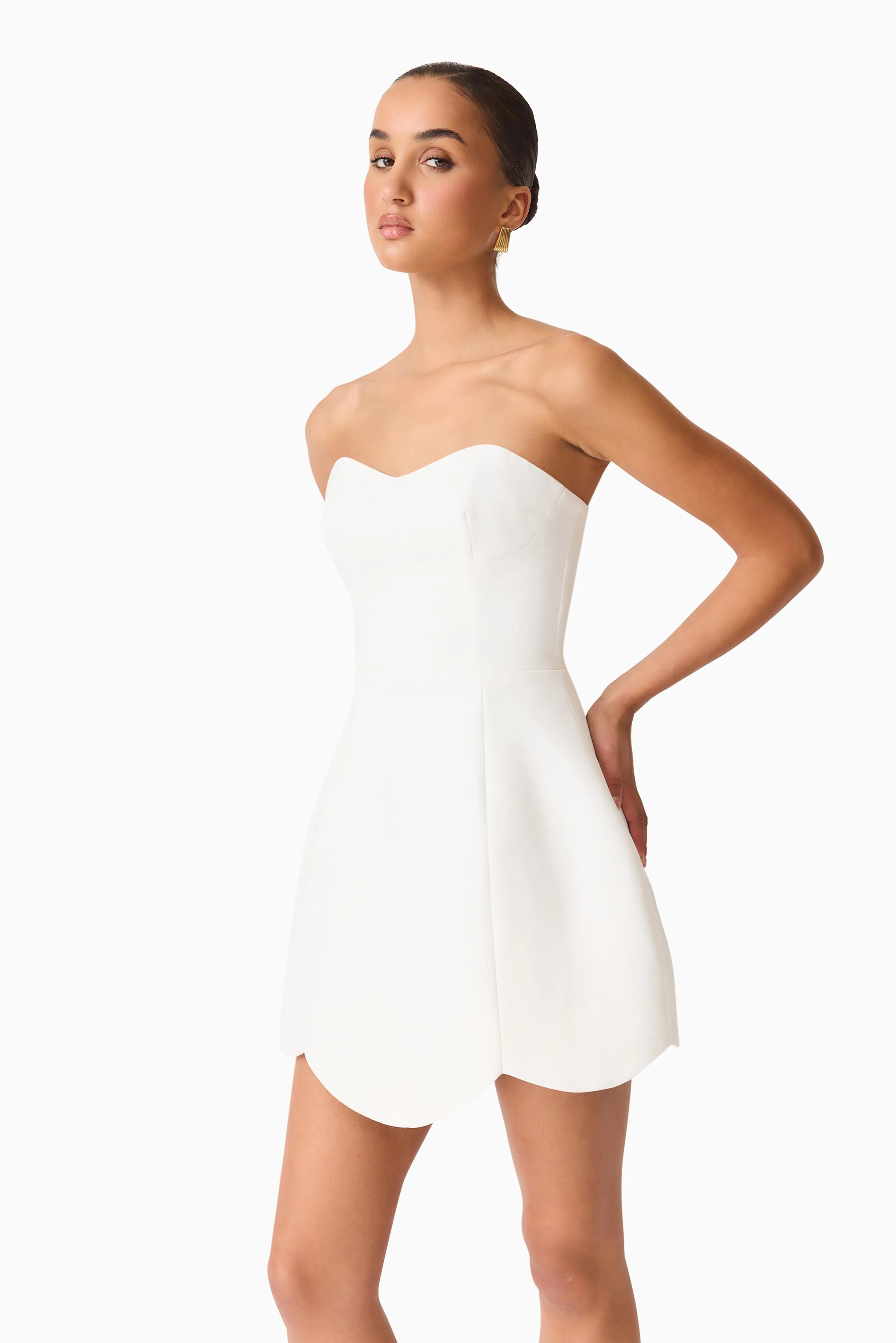 Noralyn Strapless Mini Dress in White - Image 5