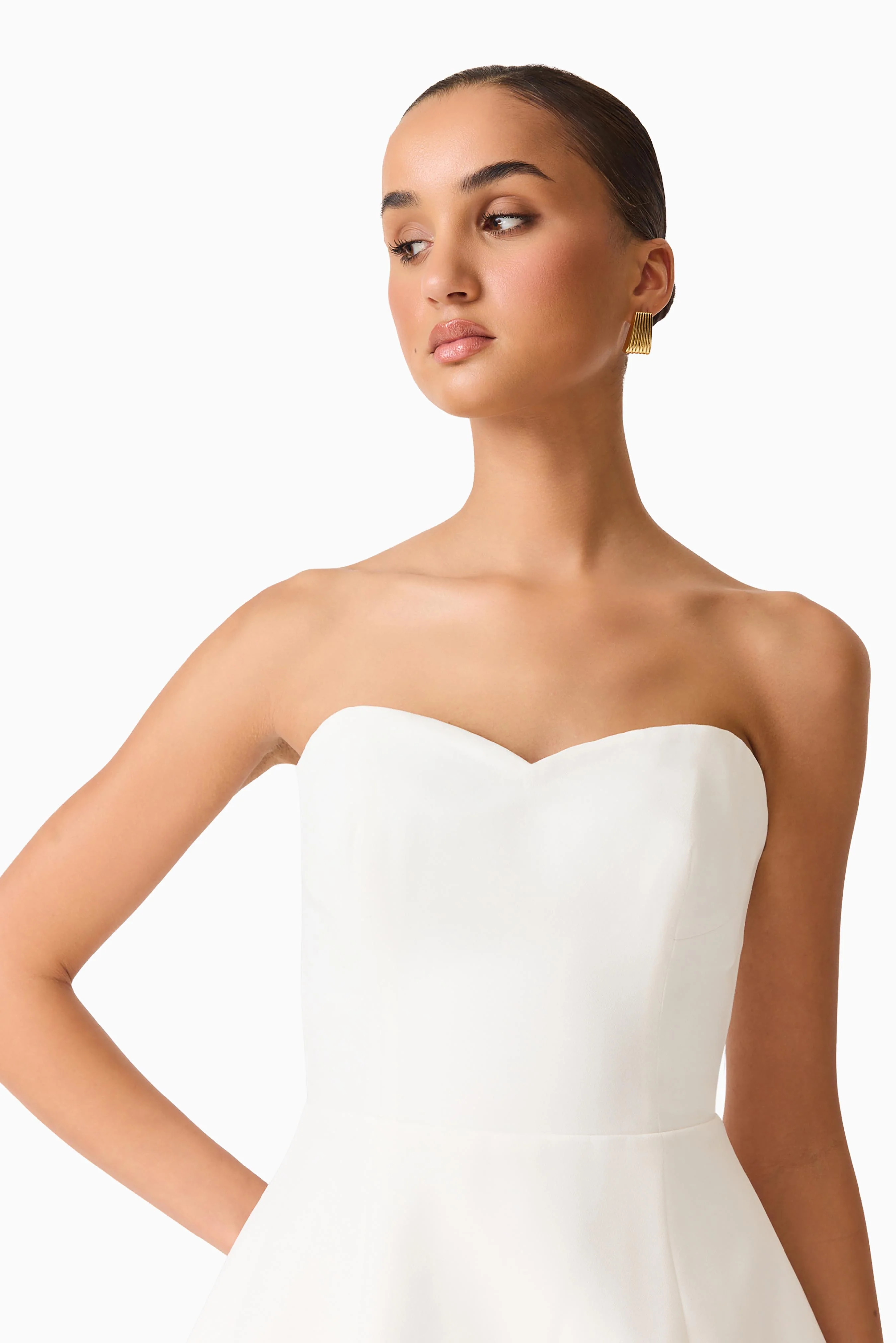 Noralyn Strapless Mini Dress in White - Image 7