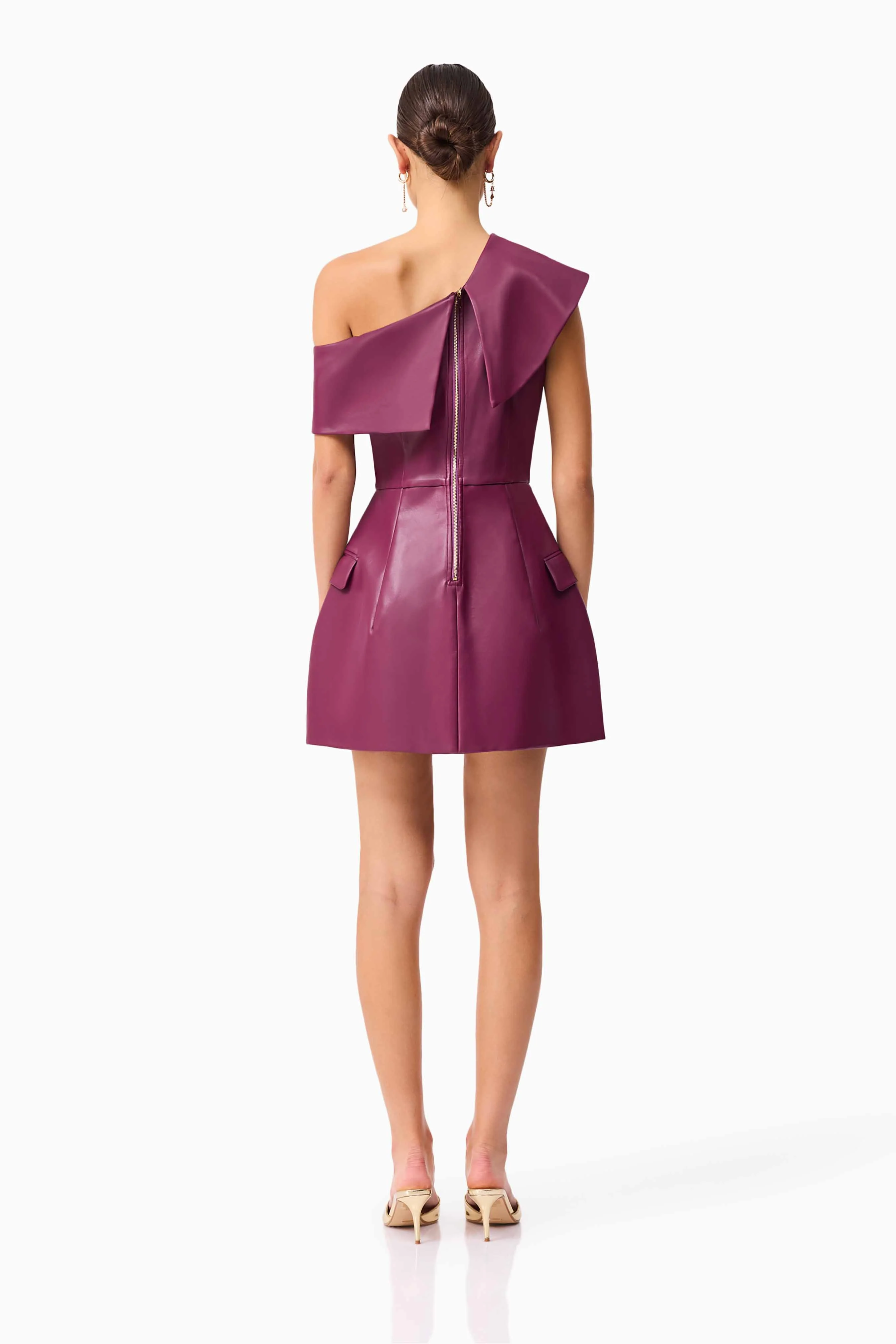 Nova Off The Shoulder Mini Dress in Purple - Image 5