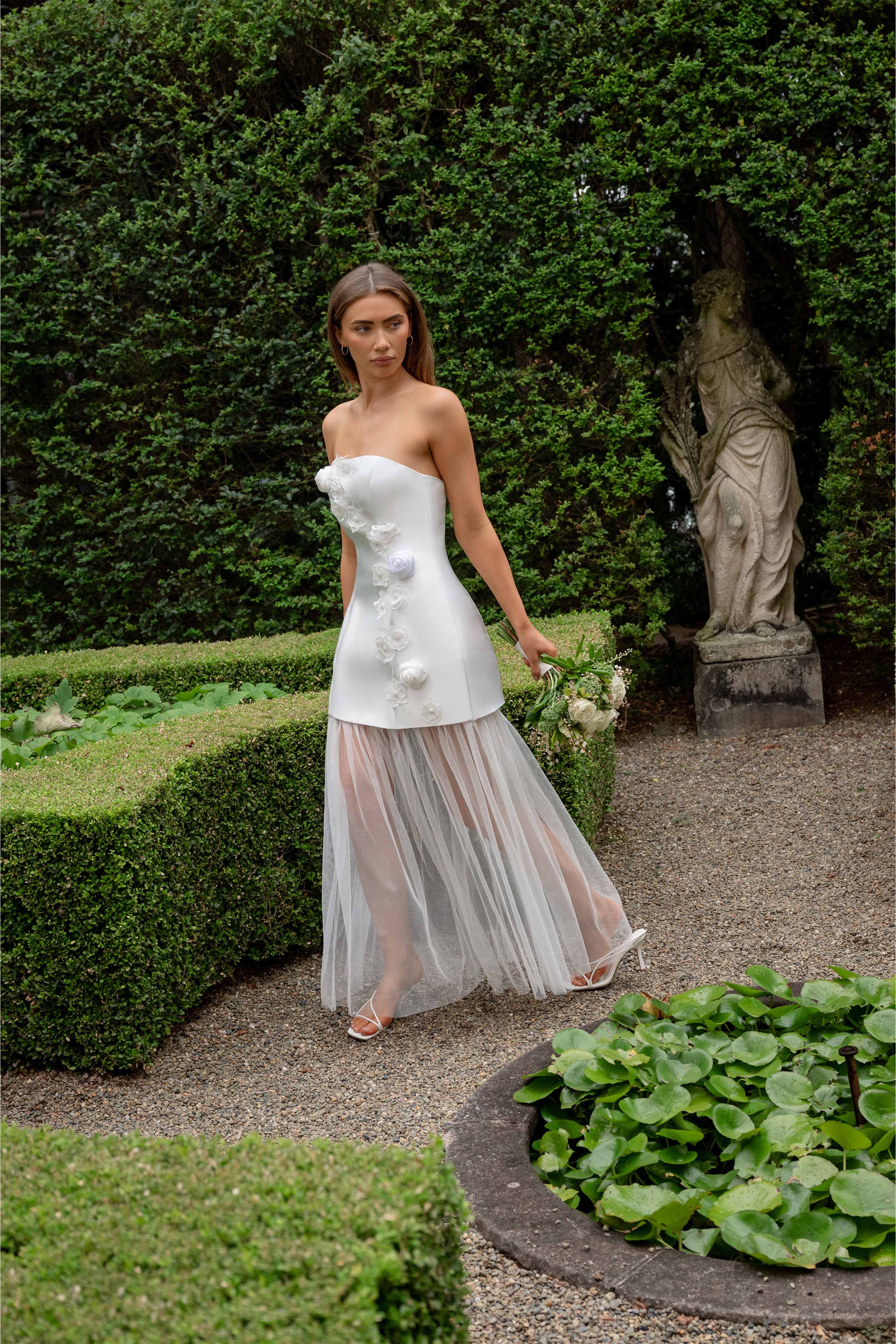 Oleander Strapless Maxi Dress In White - Image 2
