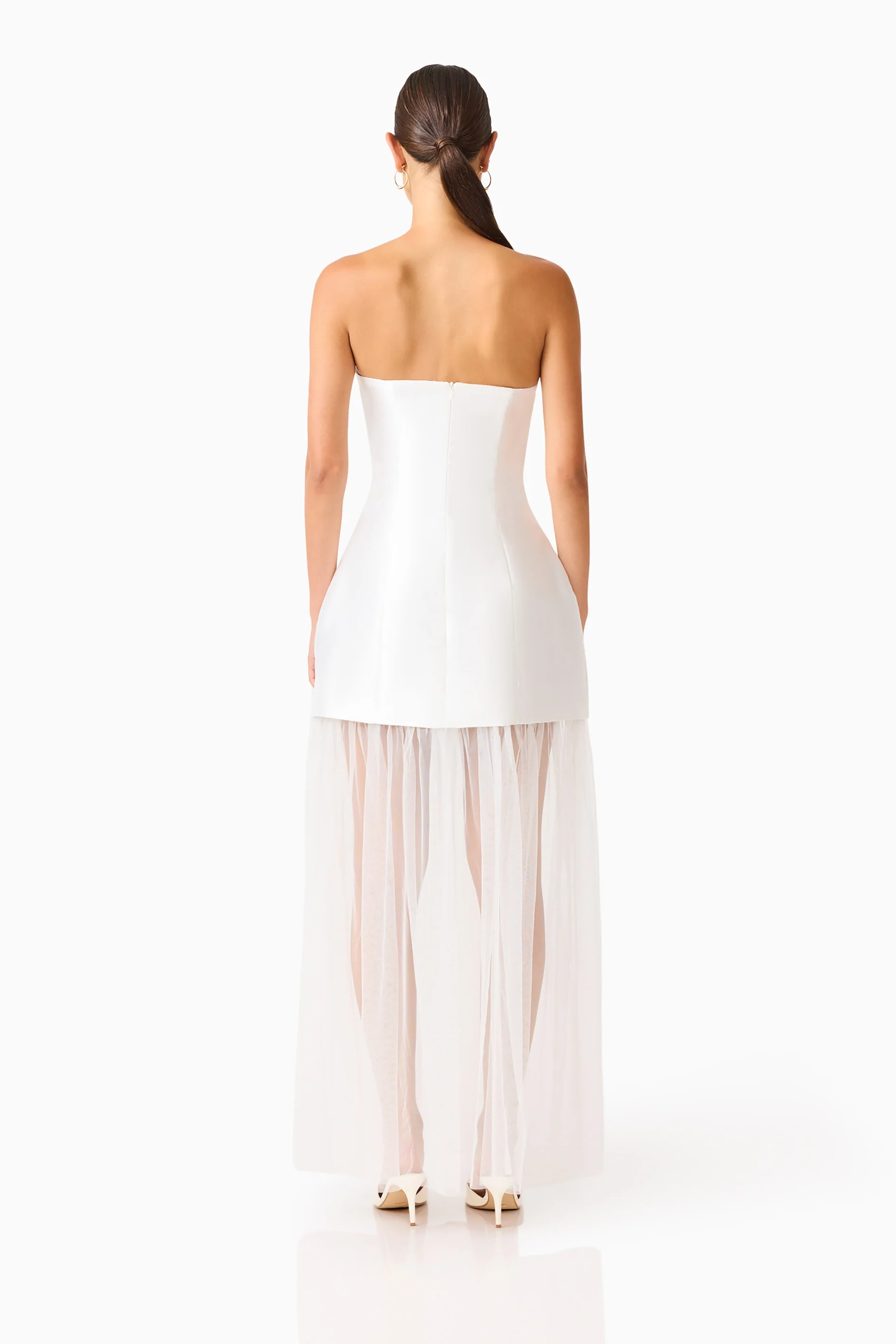 Oleander Strapless Maxi Dress In White - Image 5