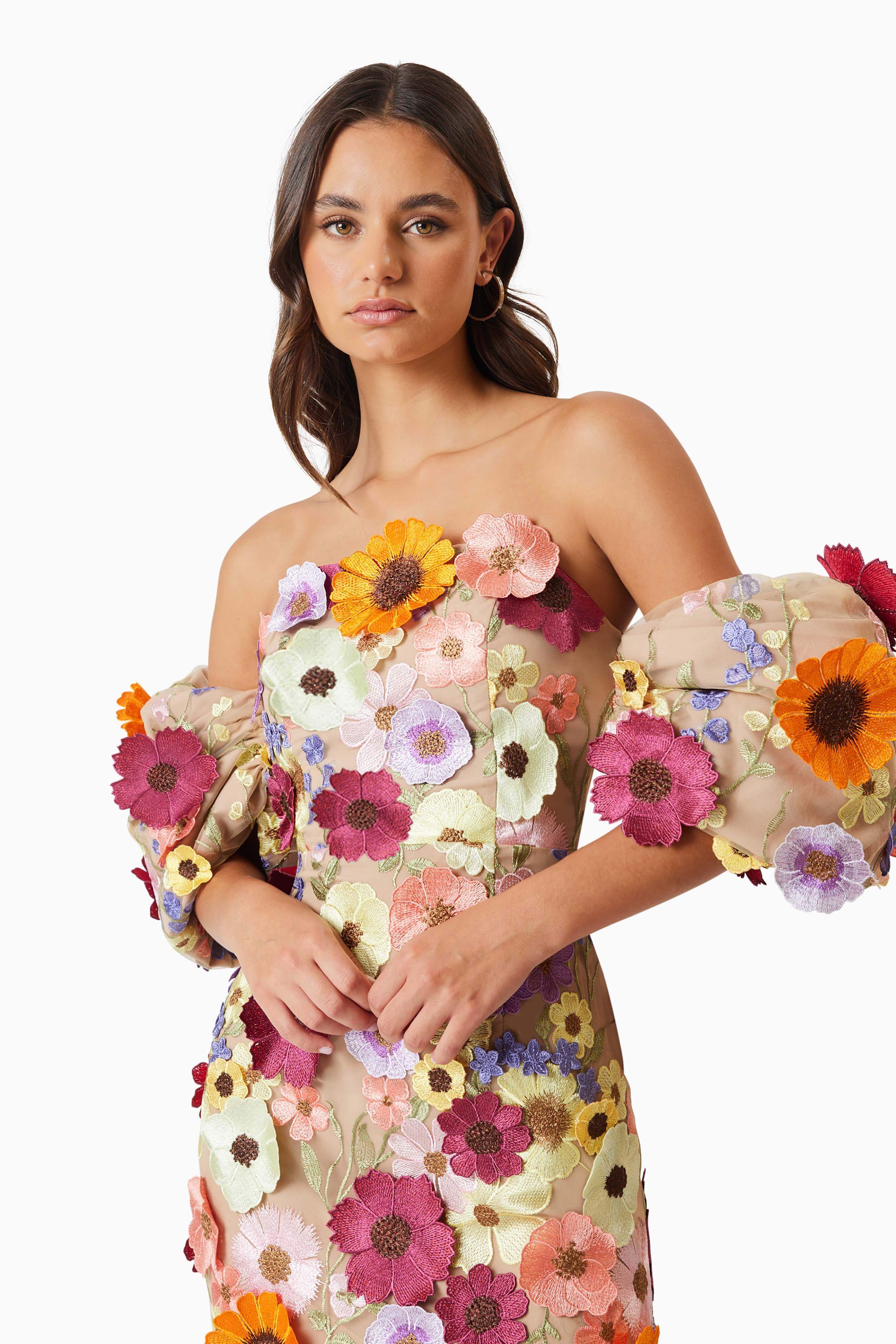 Perry Floral Embellished Mini Dress in Pink - Image 6