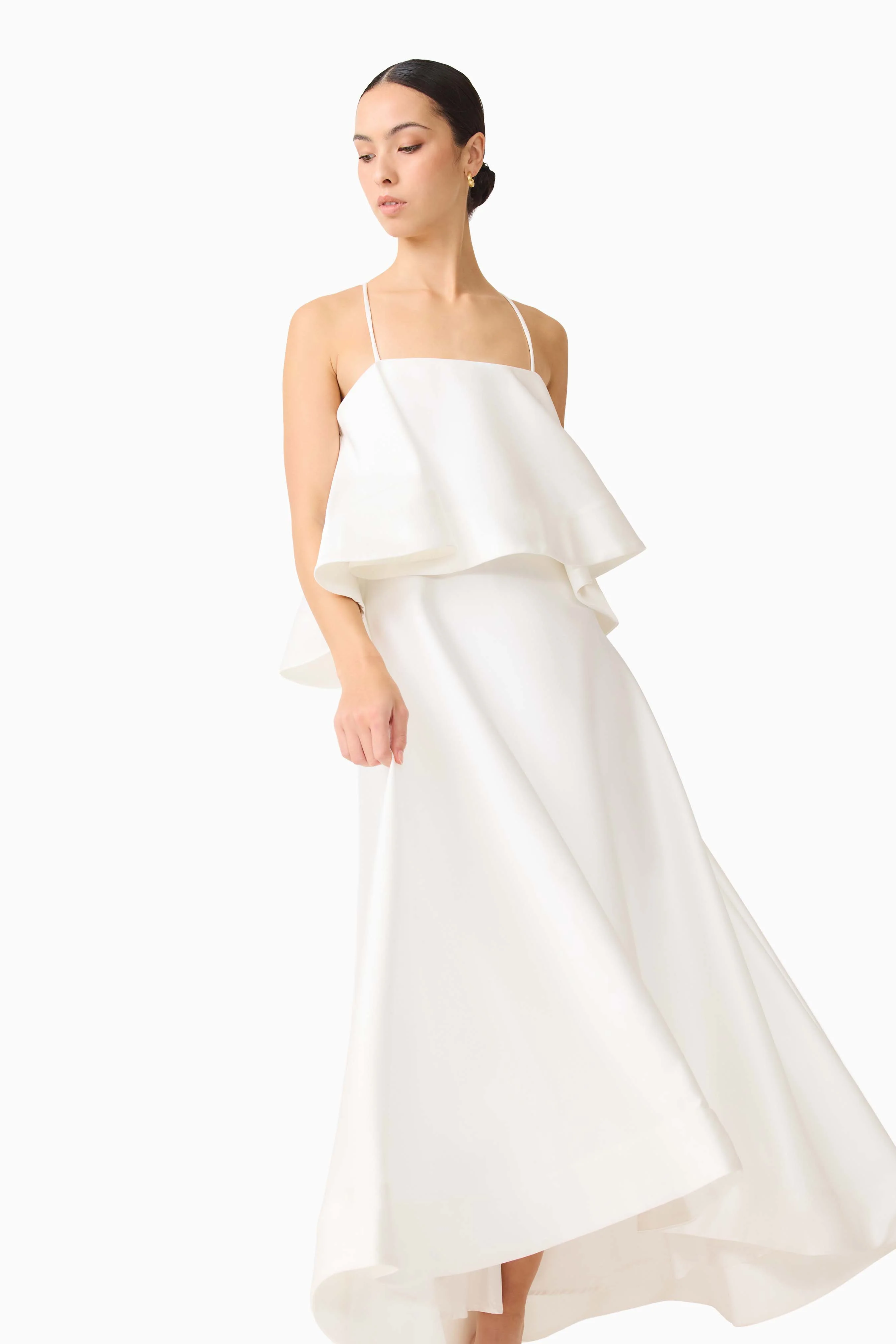 Reyna Tiered Maxi Dress in White - Image 6