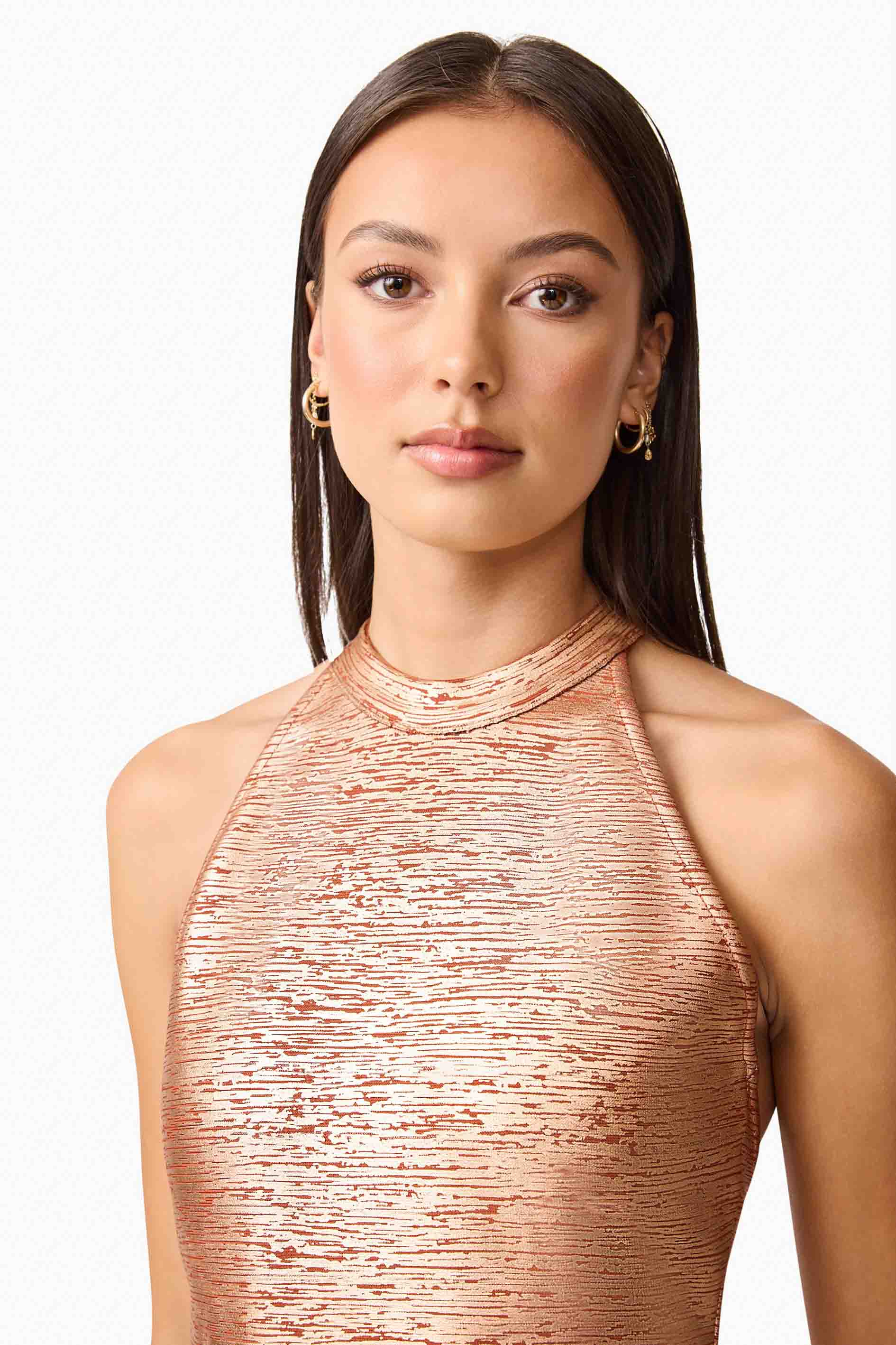 Rhian Halter Gown in Orange - Image 6