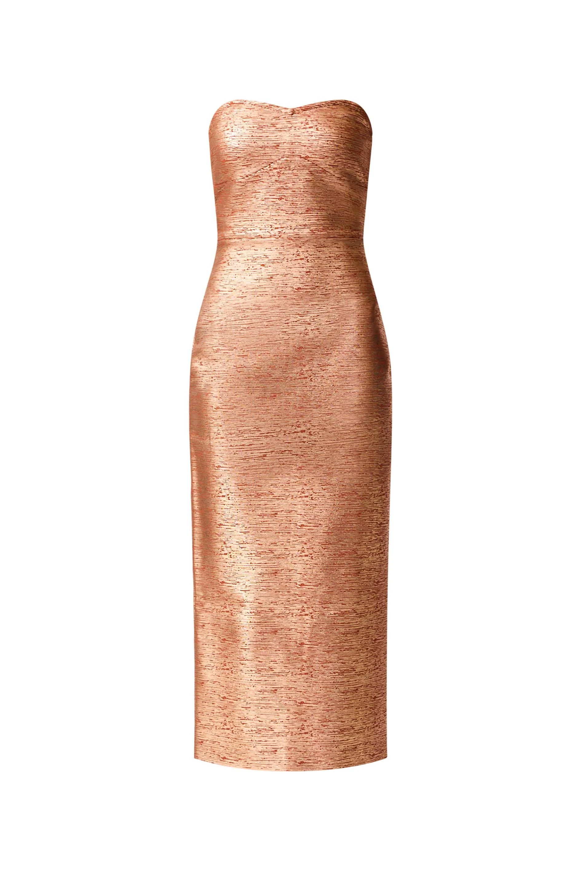 Rhian Strapless Midi in Orange - Image 7