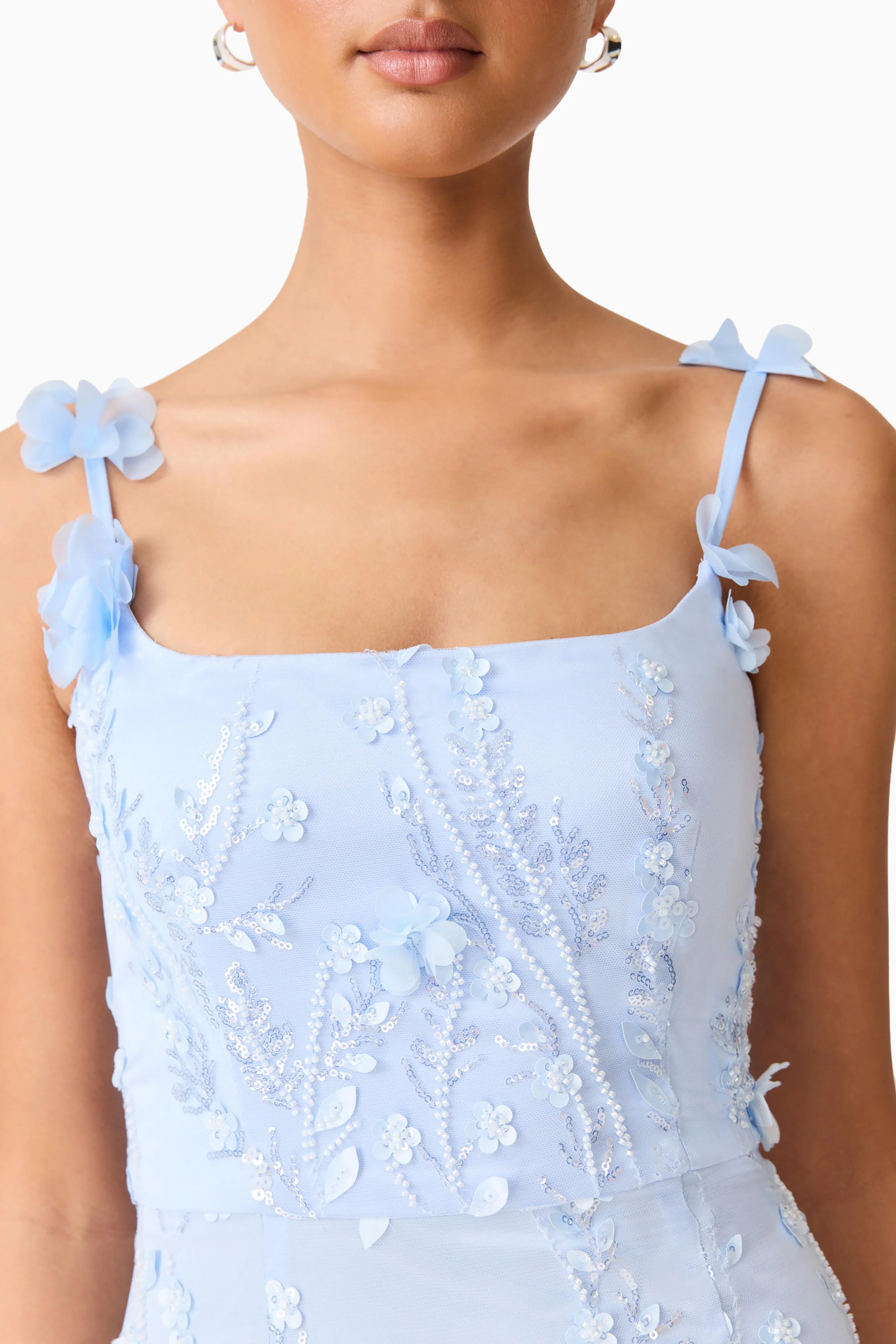 Rina Embellished Gown in Blue - Image 8