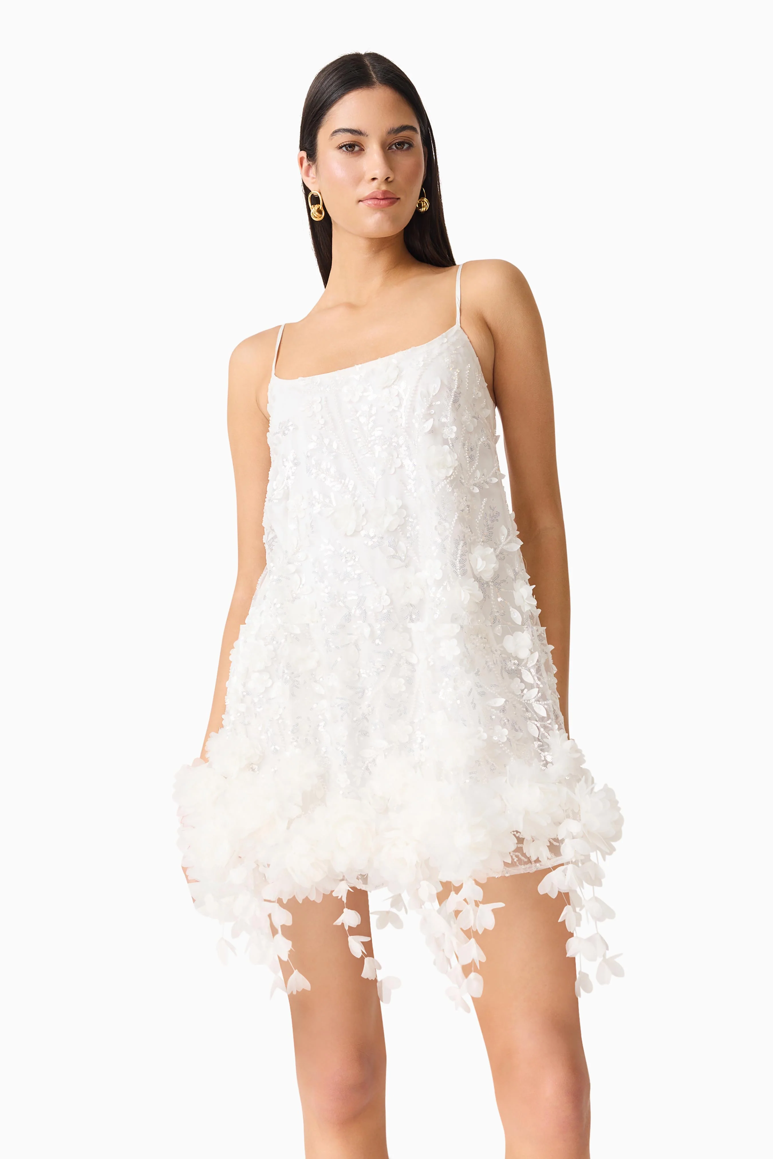 Rina Shift Mini Dress in White - Image 6