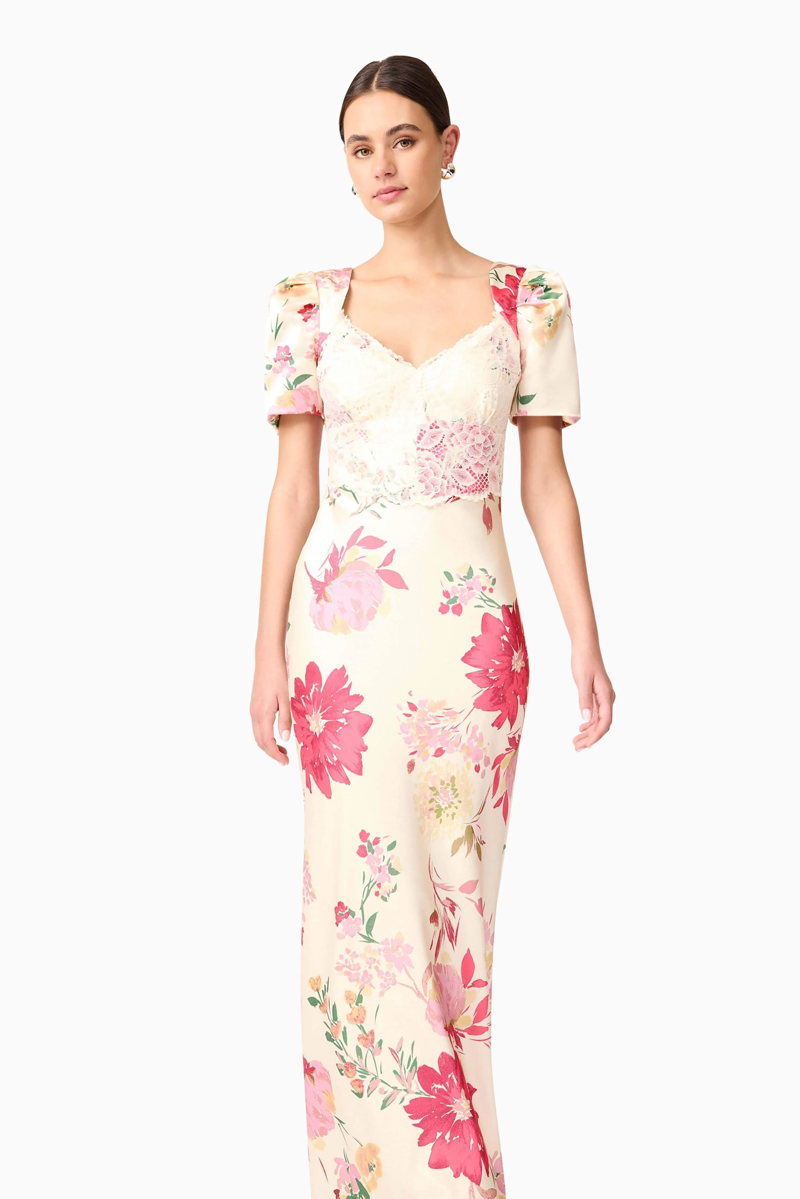 Rosalina Puff Sleeve Maxi Dress in Floral - Image 2