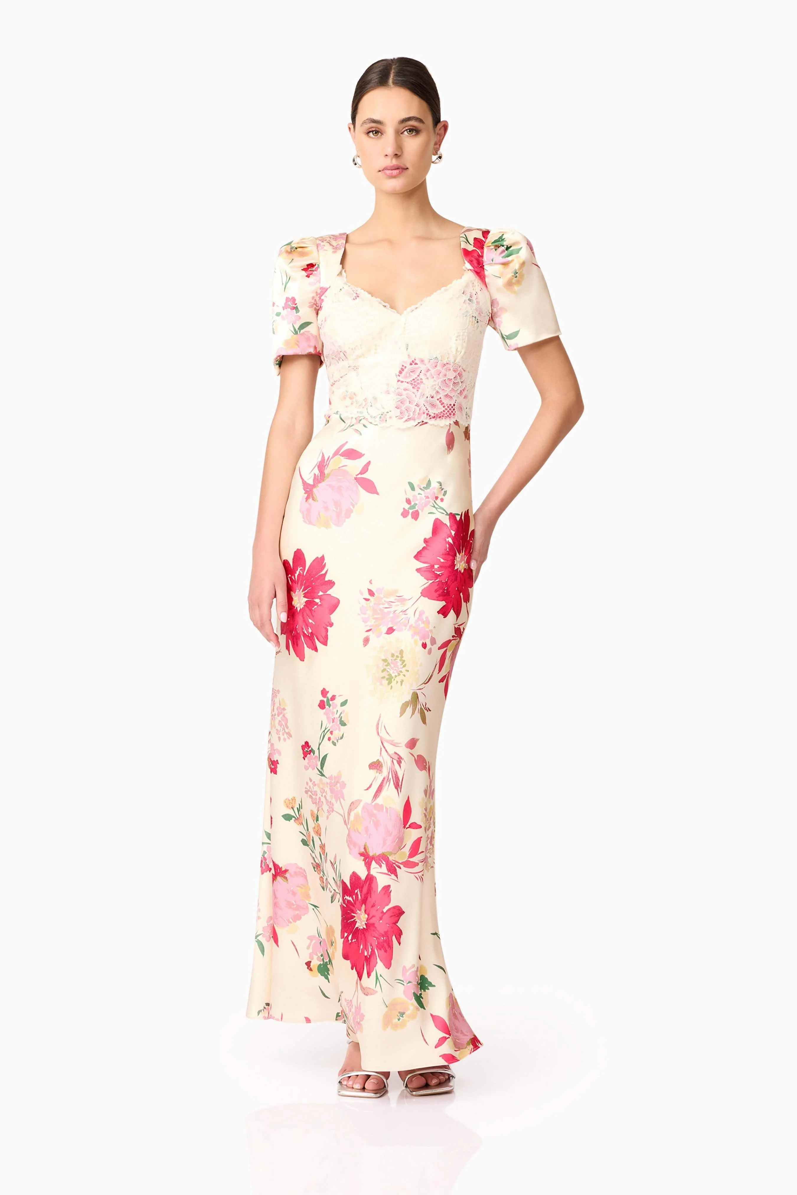 Rosalina Puff Sleeve Maxi Dress in Floral - Image 4