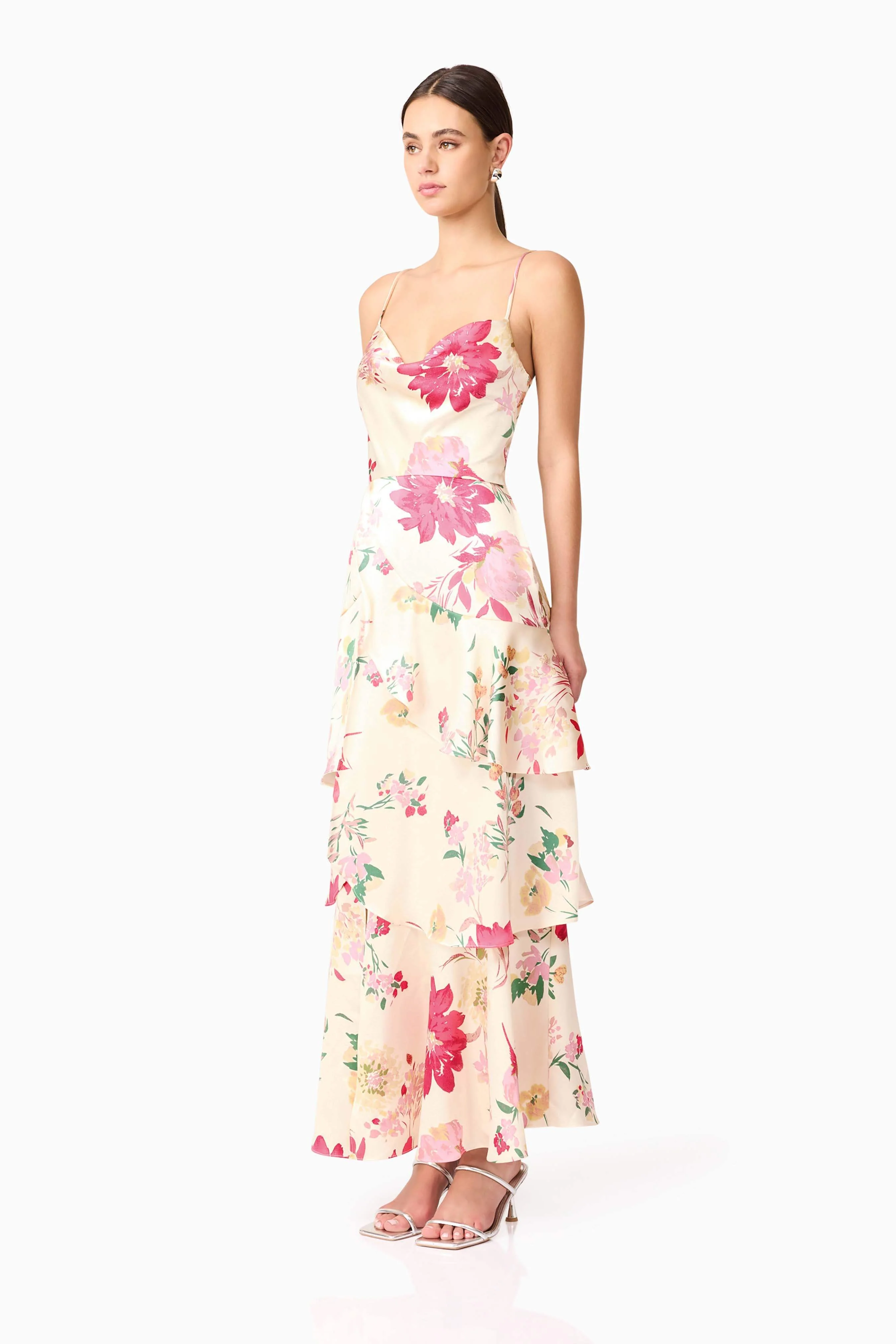 Rosalina Tiered Maxi Dress in Floral - Image 3