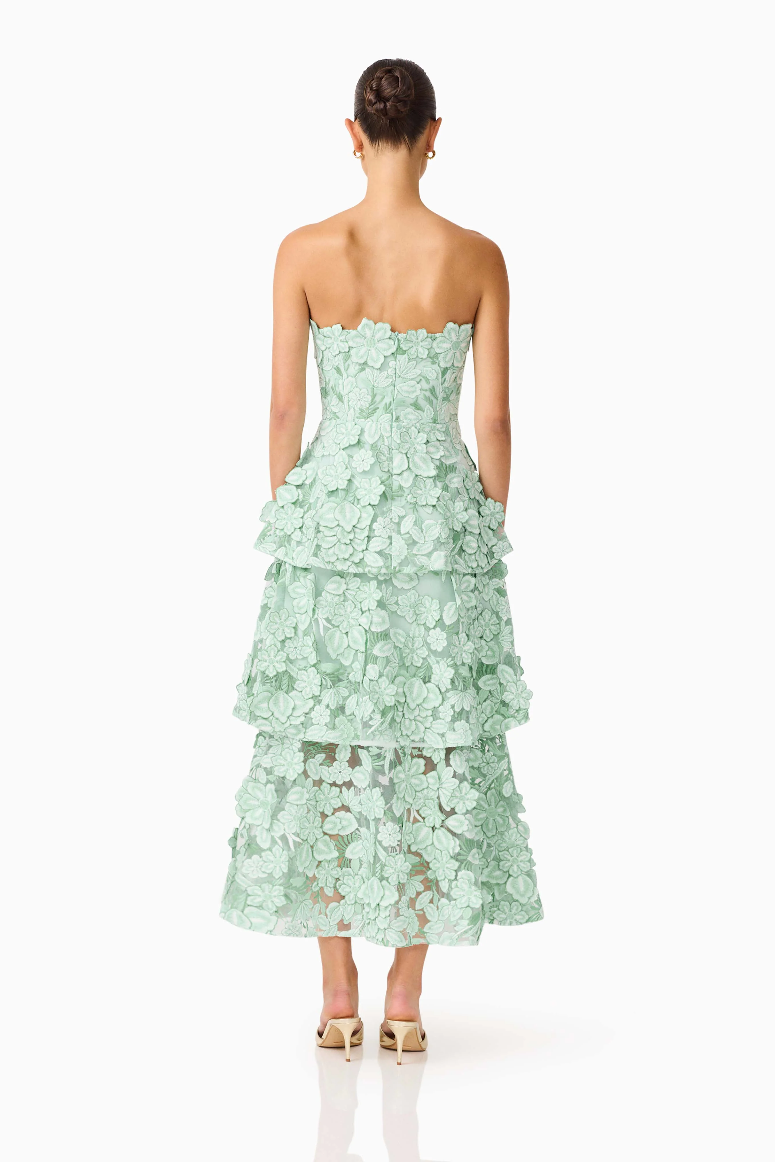 Roseate Tiered Maxi Dress in Mint Green - Image 4