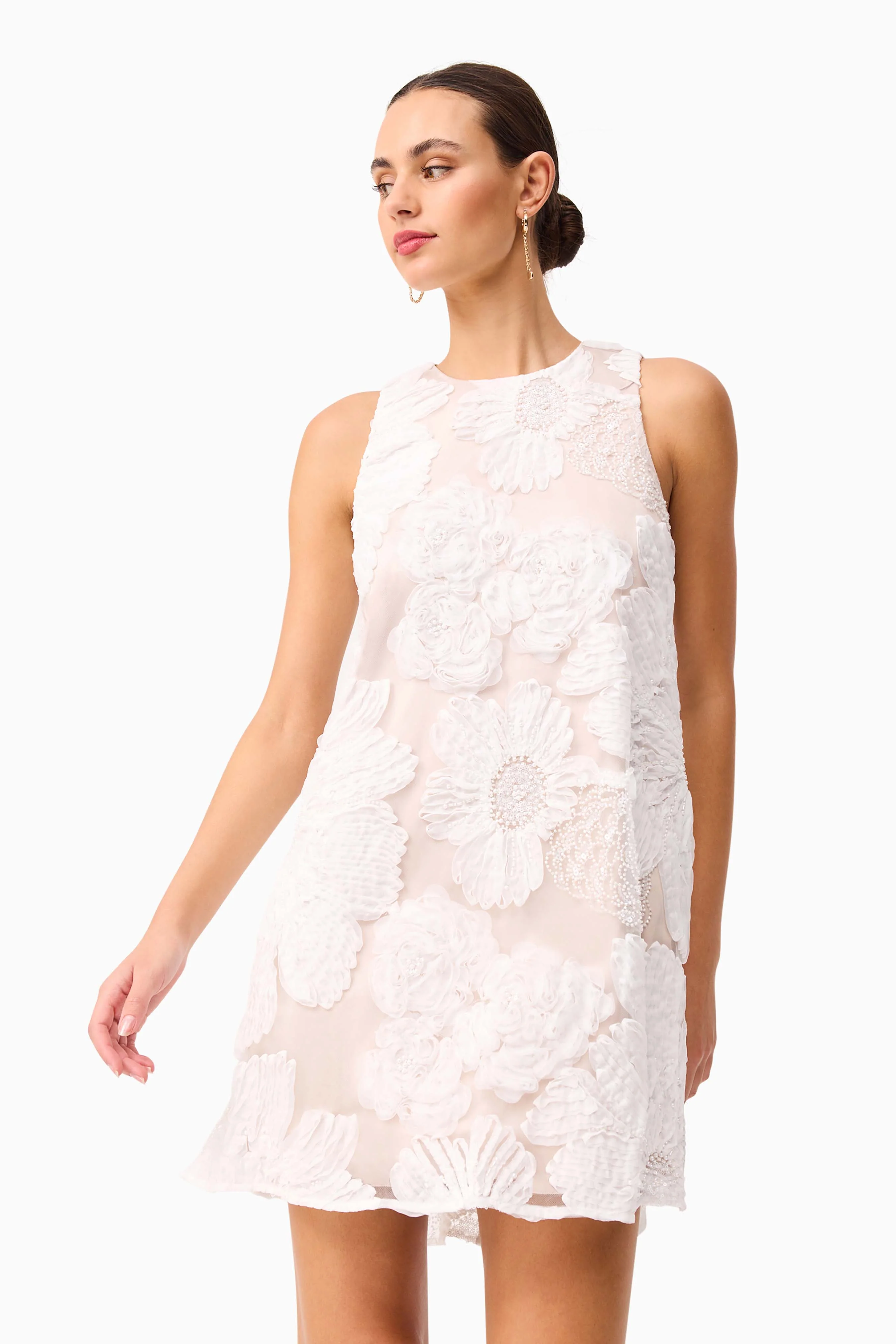 Roxana Shift Mini Dress in White - Image 2
