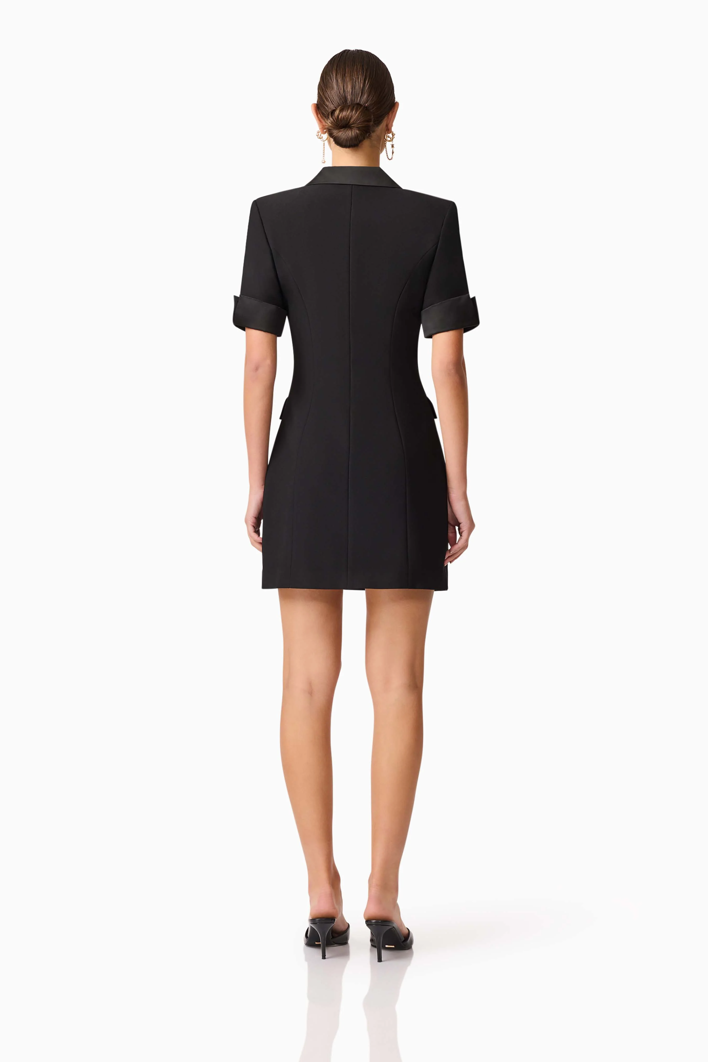 Ruby Short Sleeve Blazer Dress in Black - Image 5