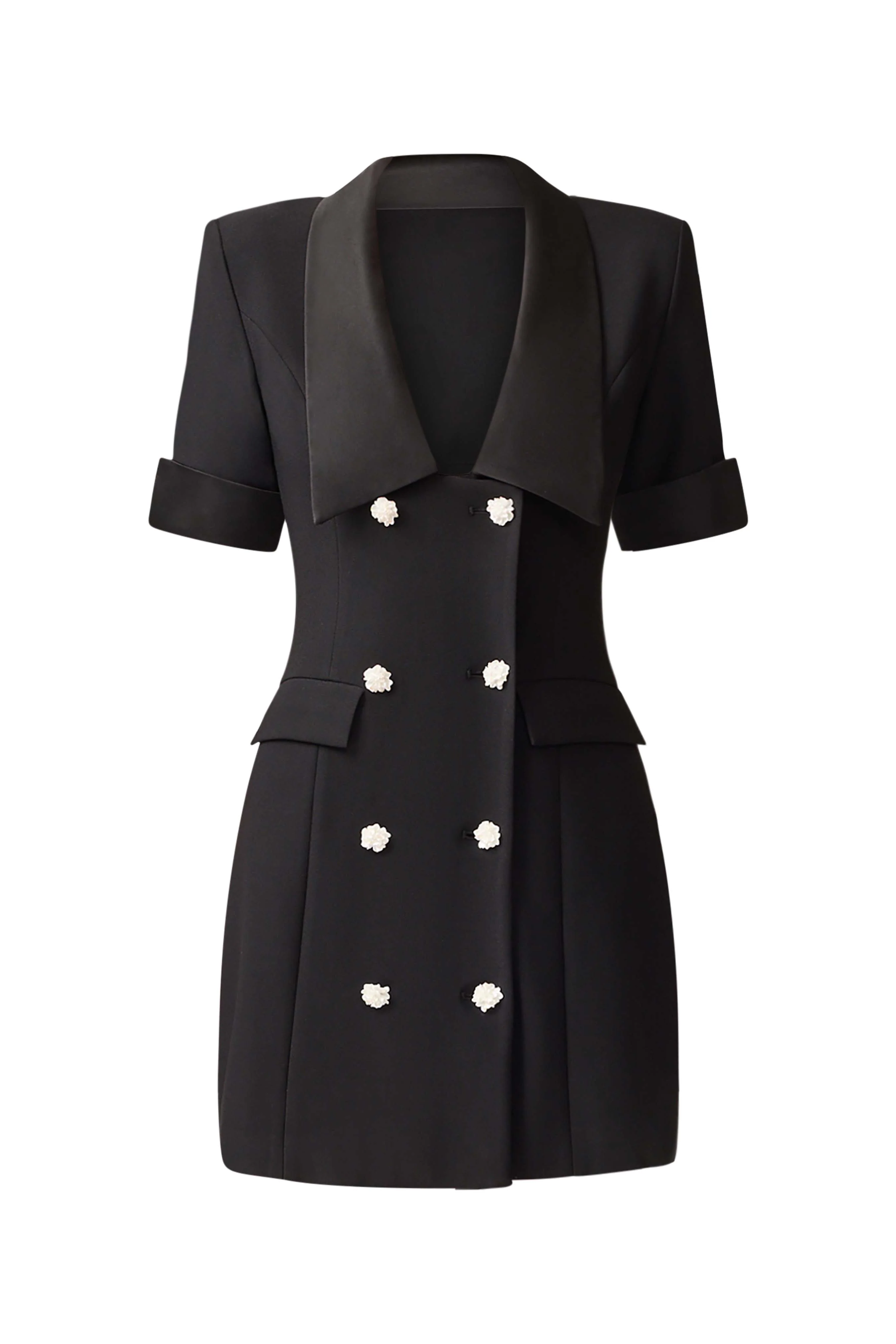 Ruby Short Sleeve Blazer Dress in Black - Image 9