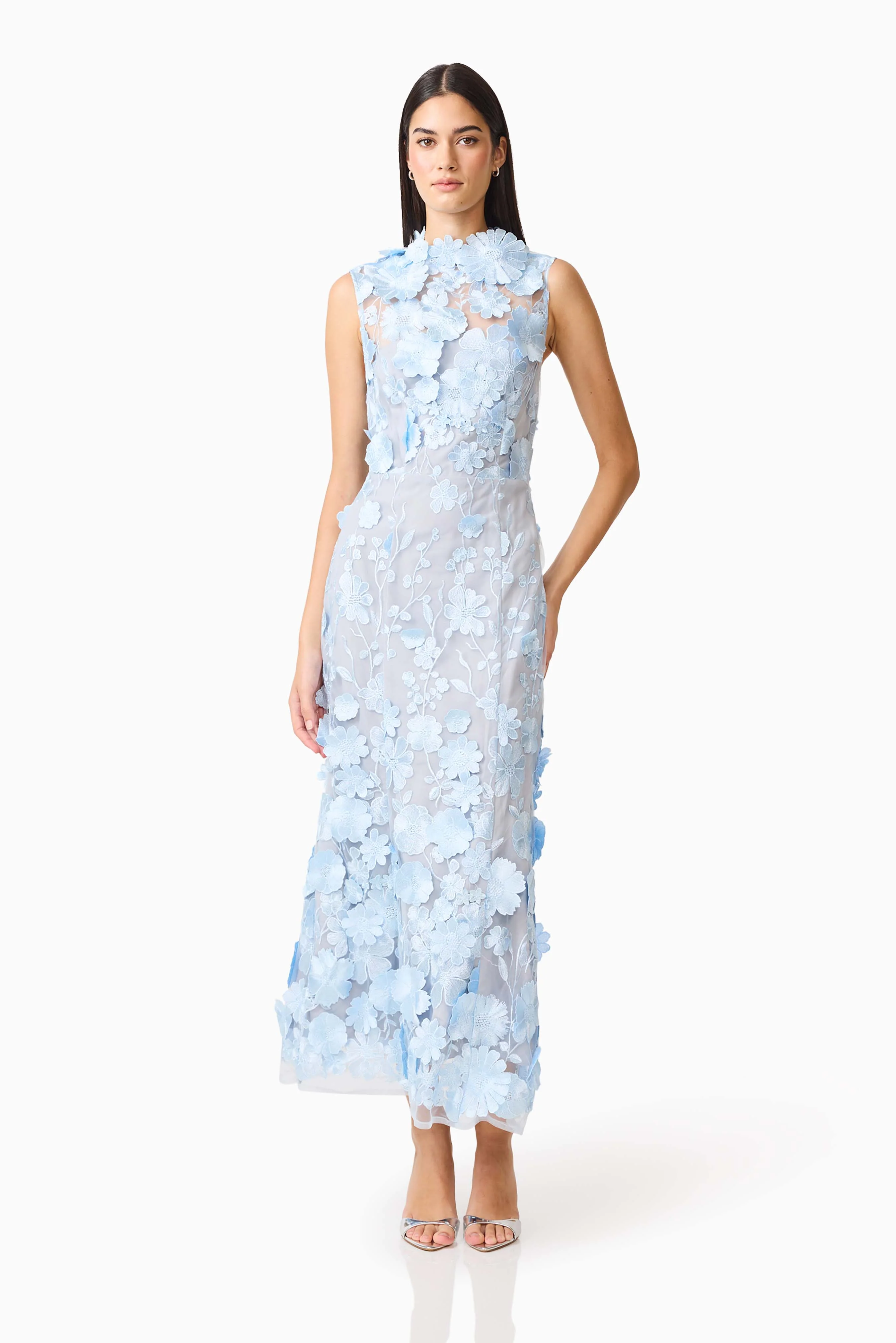 Selene Cocktail Midi Dress Blue - Image 4