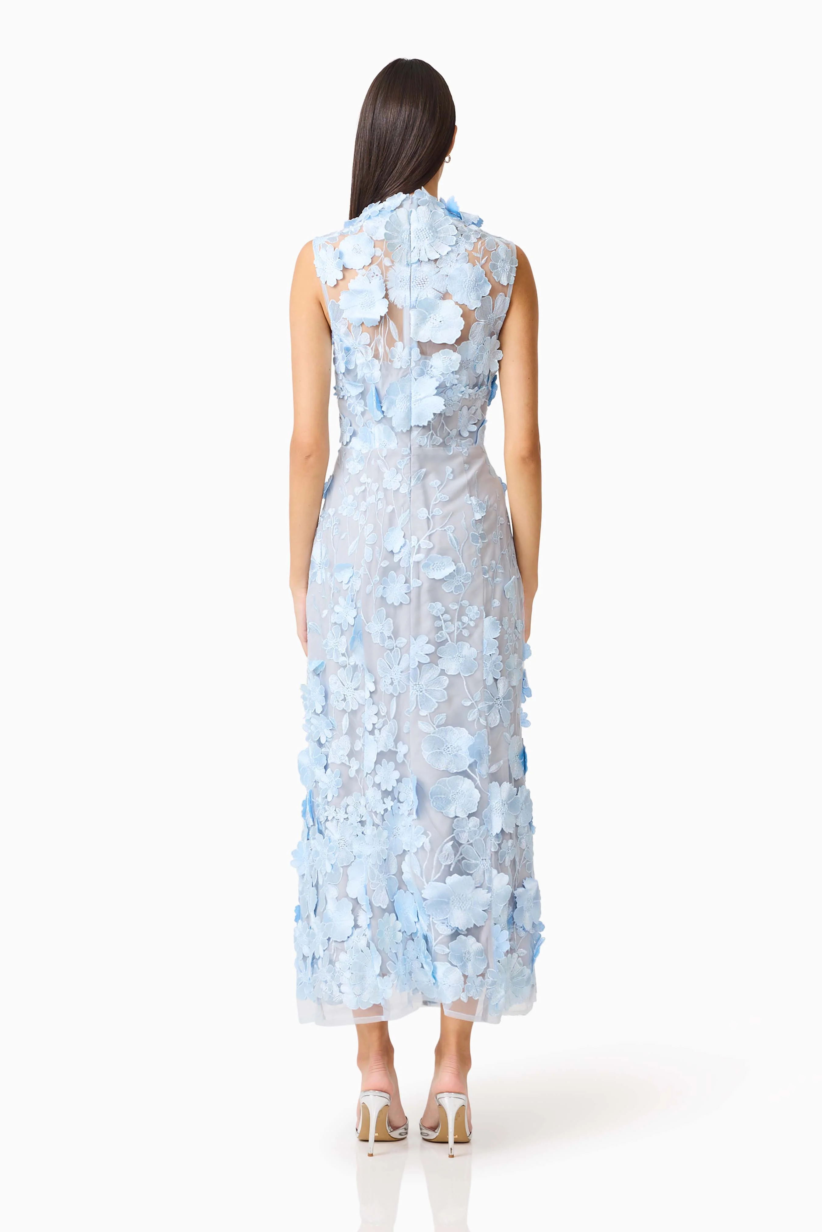Selene Cocktail Midi Dress Blue - Image 5
