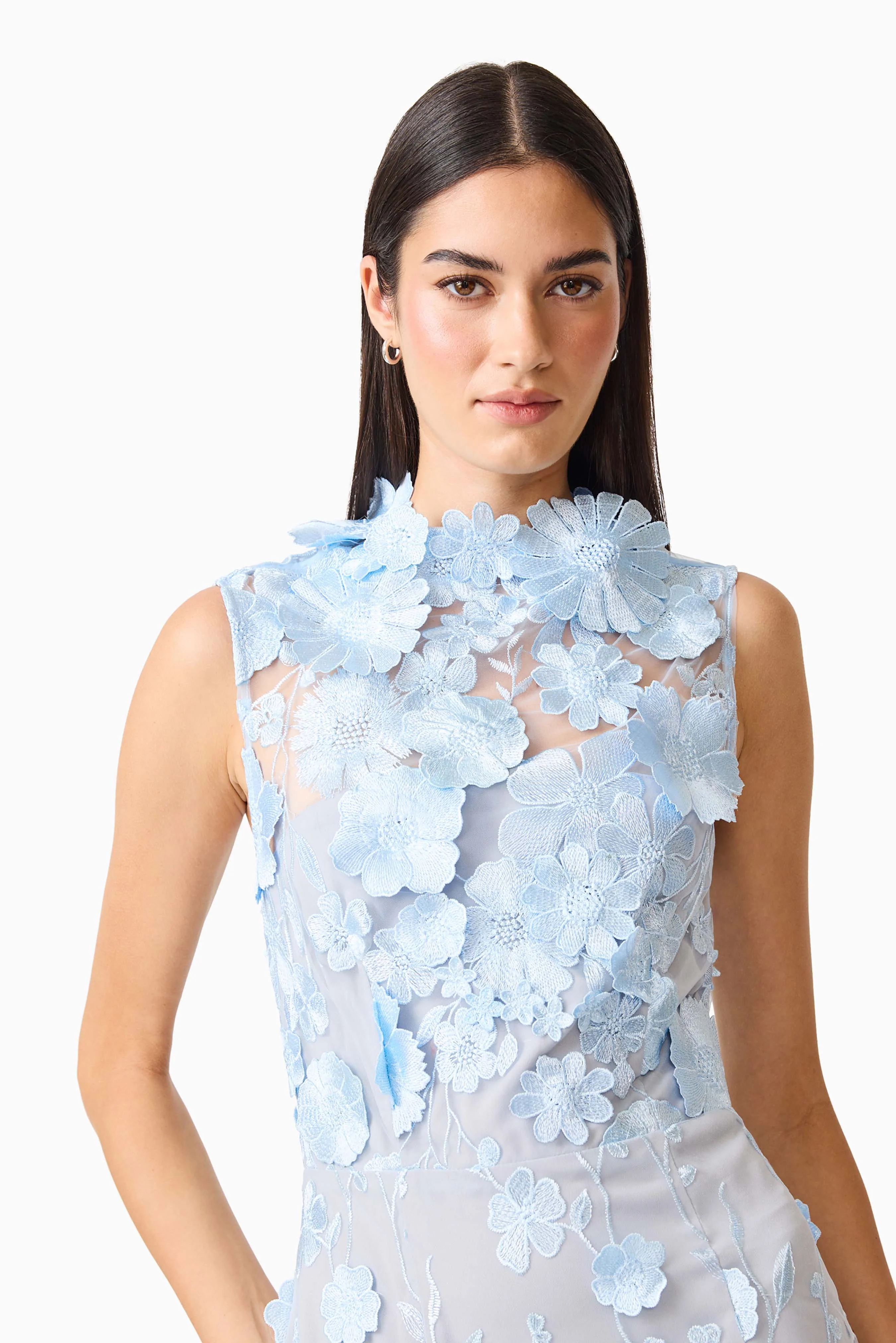 Selene Cocktail Midi Dress Blue - Image 6