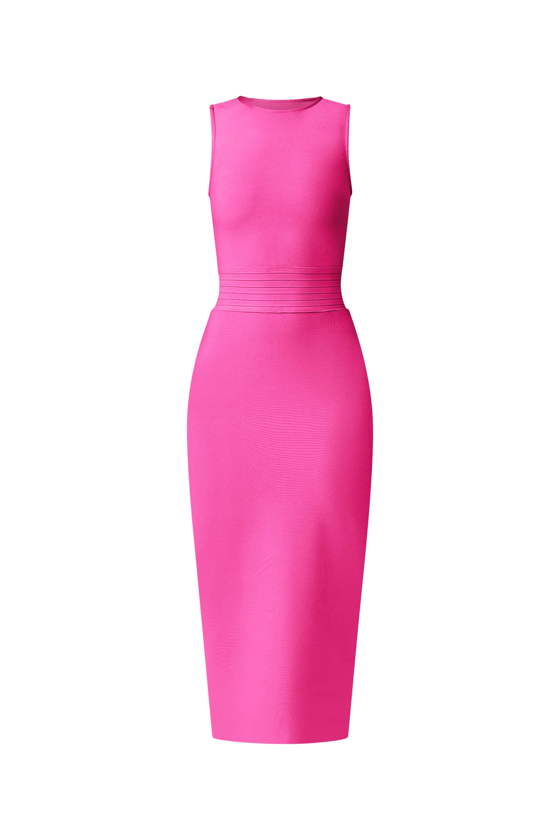 Seraphina Fitted Midi Dress in Pink - Image 6