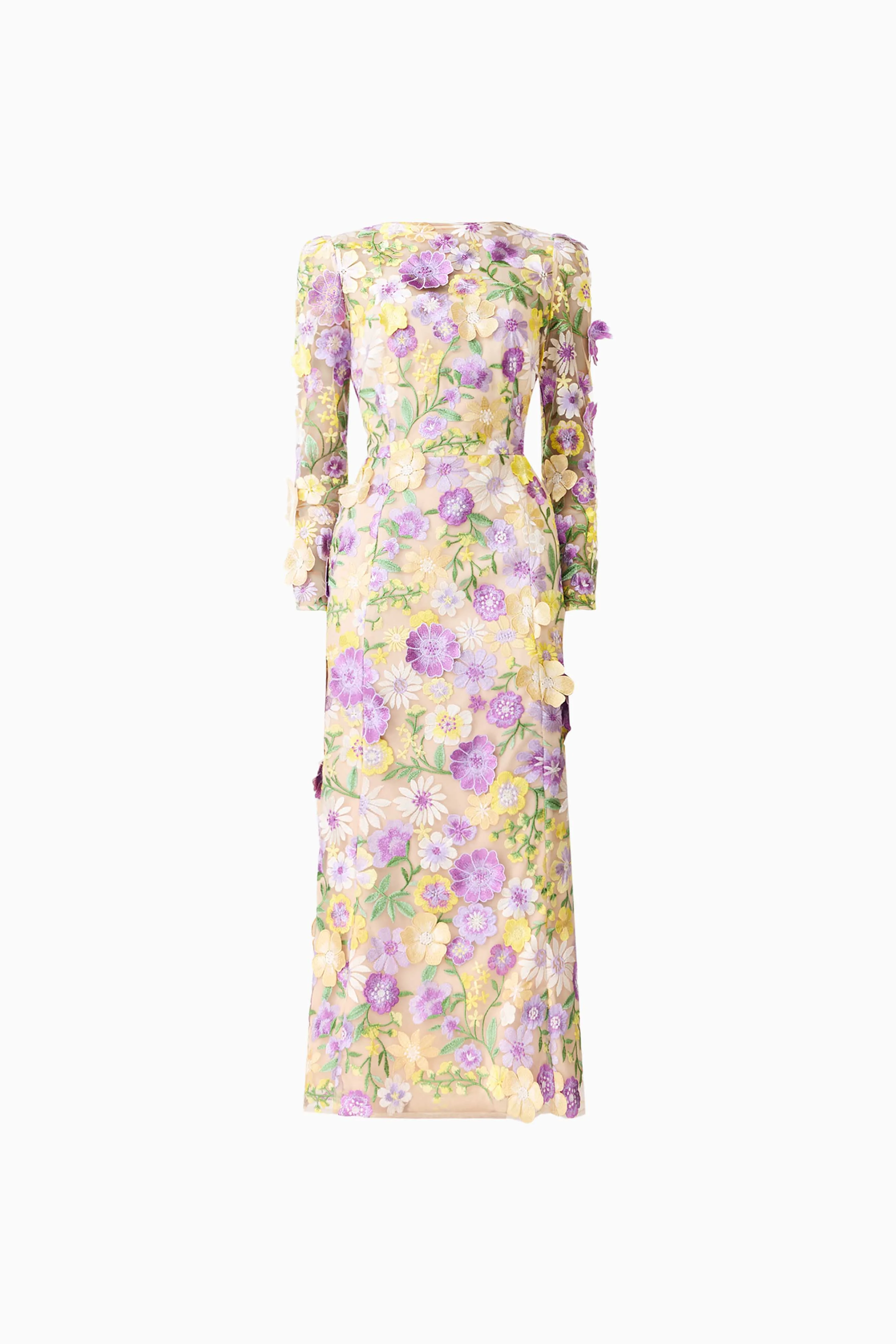 Shannon 3D Floral Midi Dress - Image 7