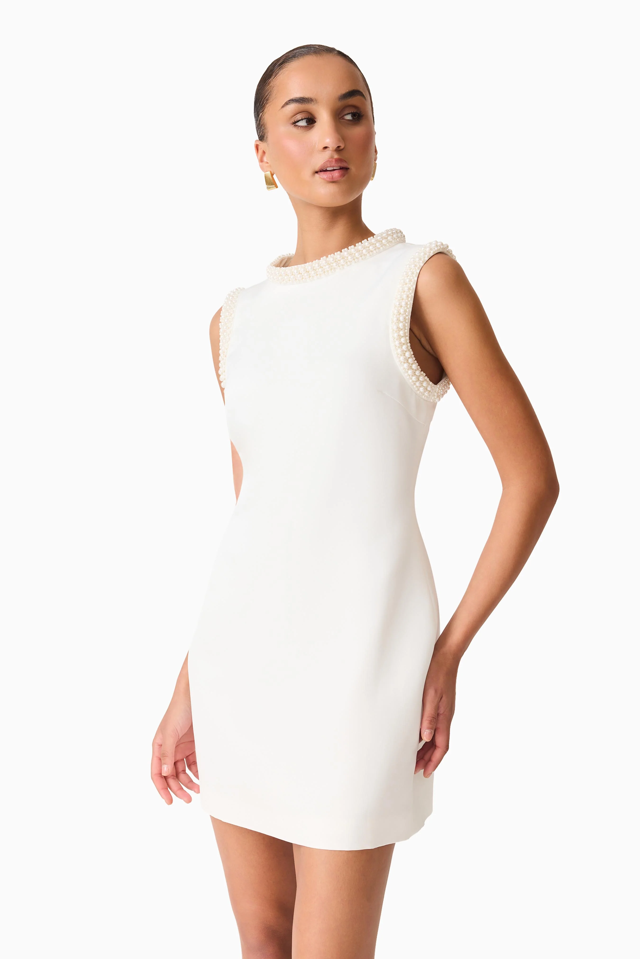 Sia Shift Mini Dress in White - Image 6