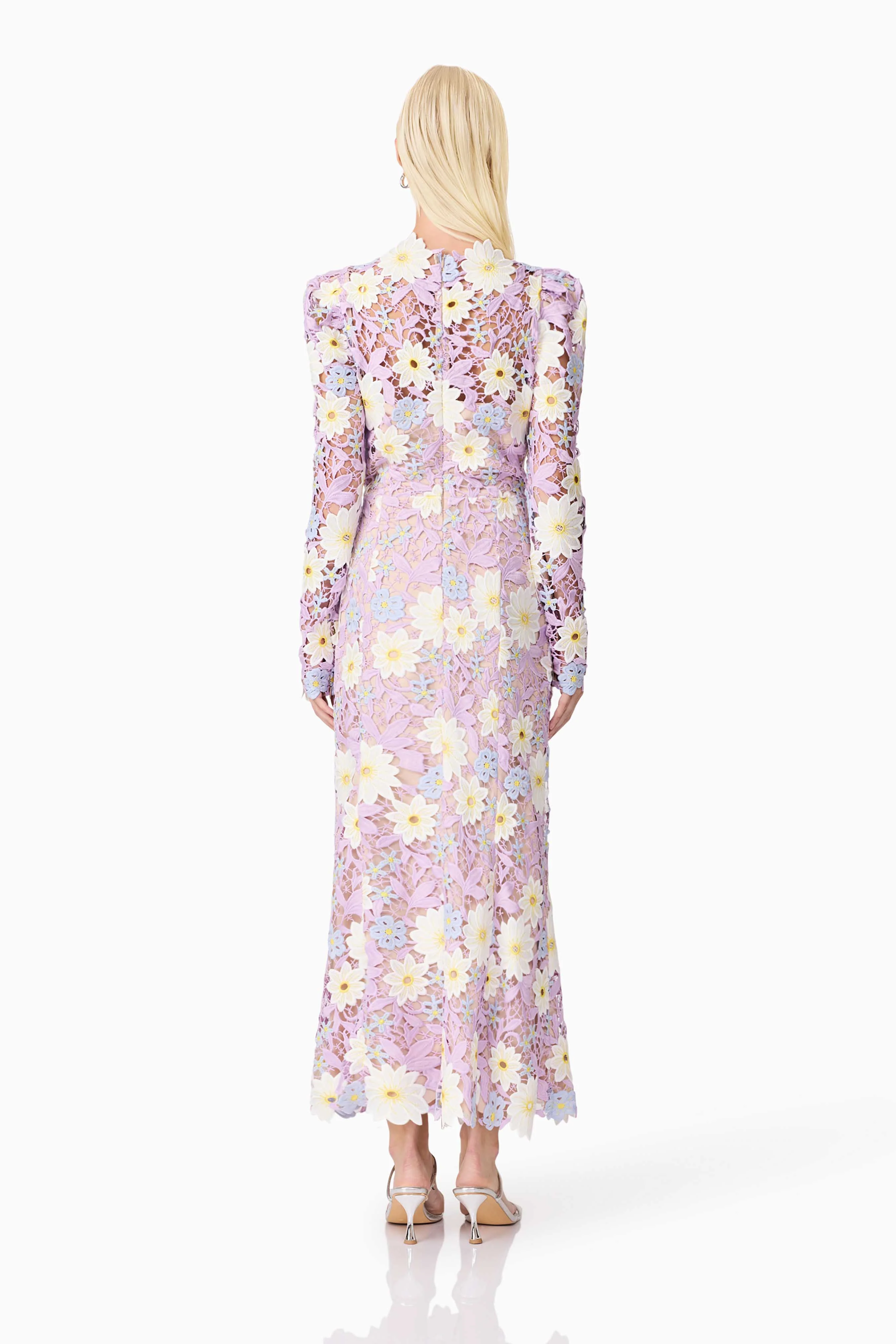 Sigrid Long Sleeve Midi Dress in Purple - Image 6