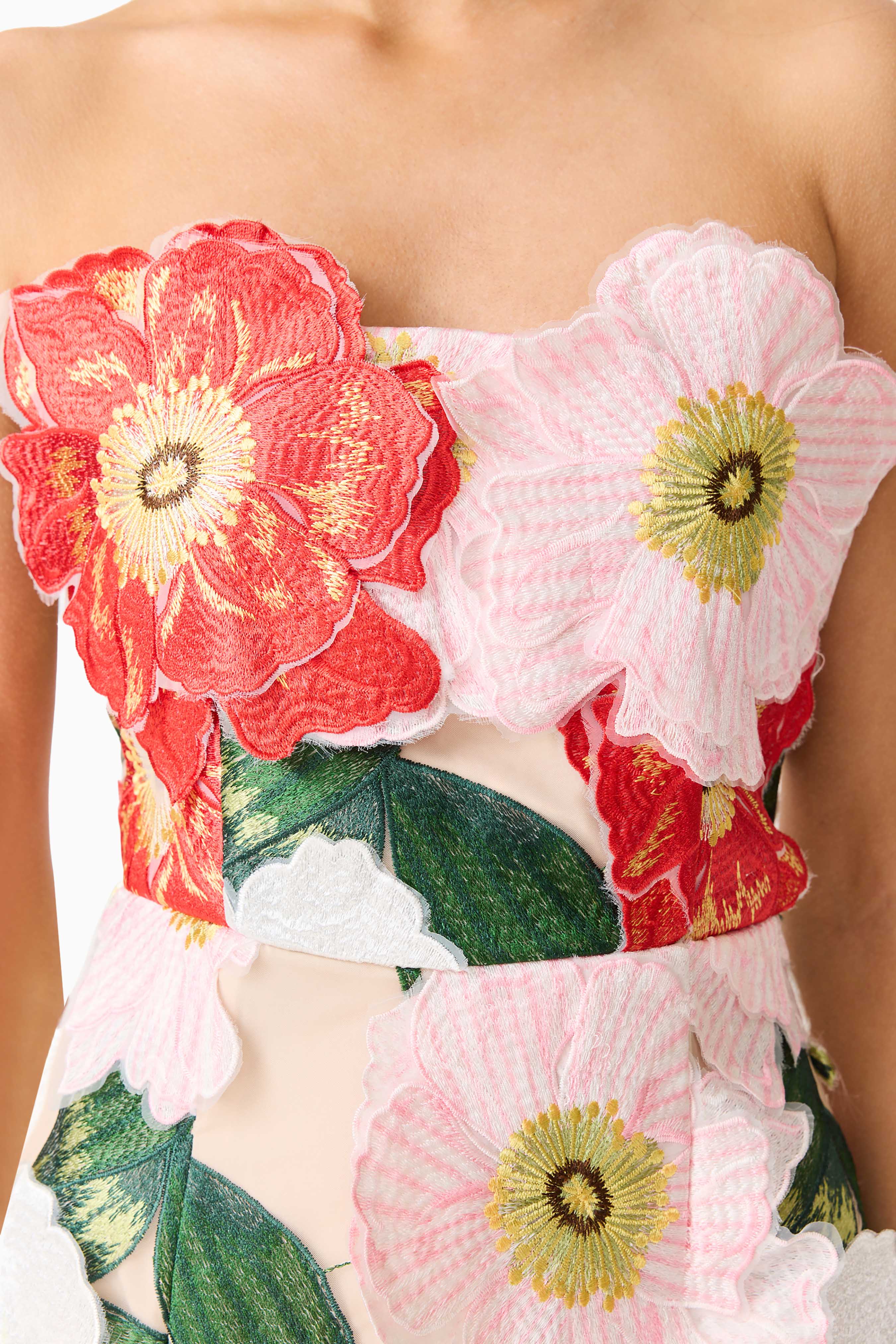 Solara Strapless Mini Dress in Pink Floral - Image 7