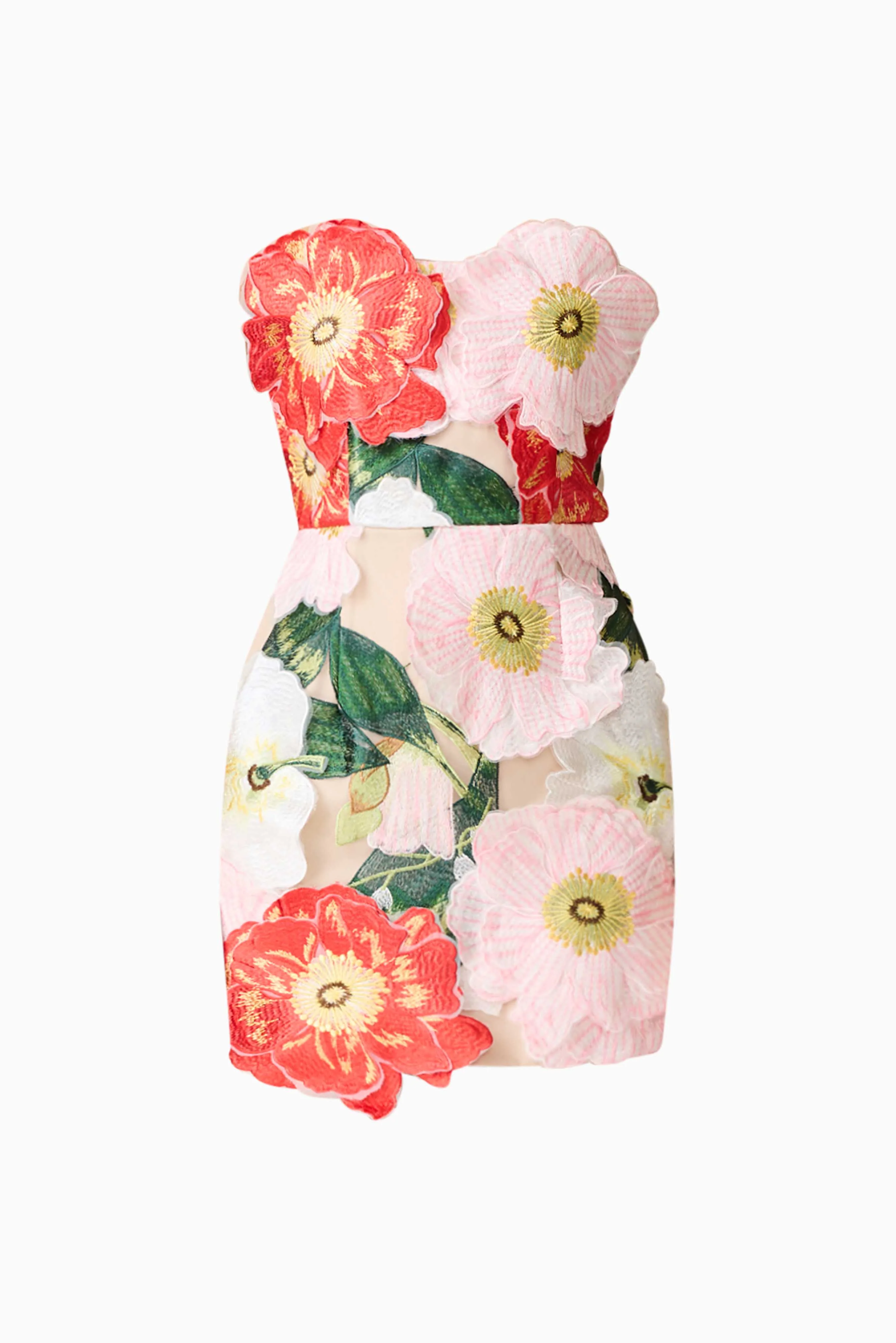 Solara Strapless Mini Dress in Pink Floral - Image 8
