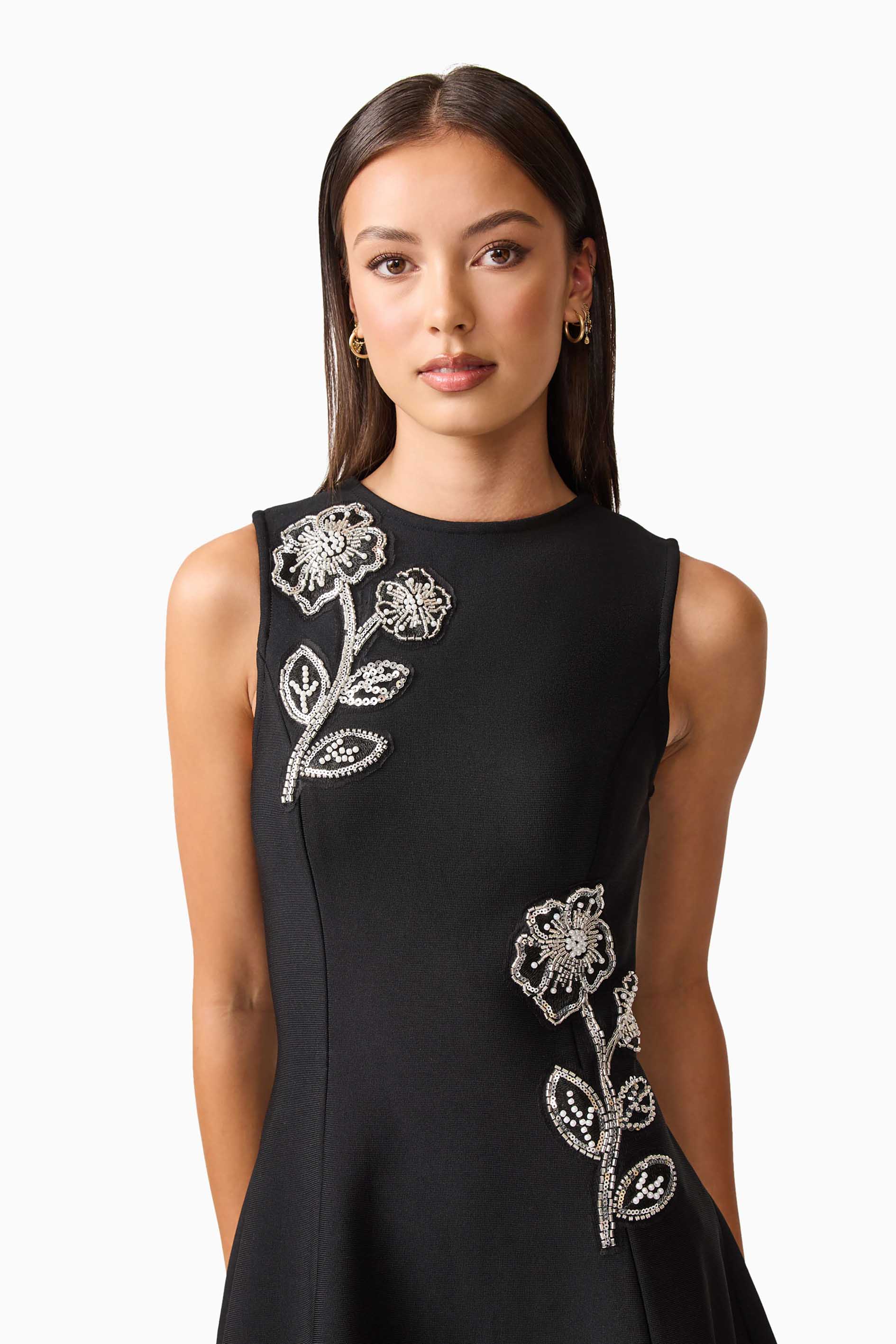 Soleil A-Line Midi Dress in Black - Image 6