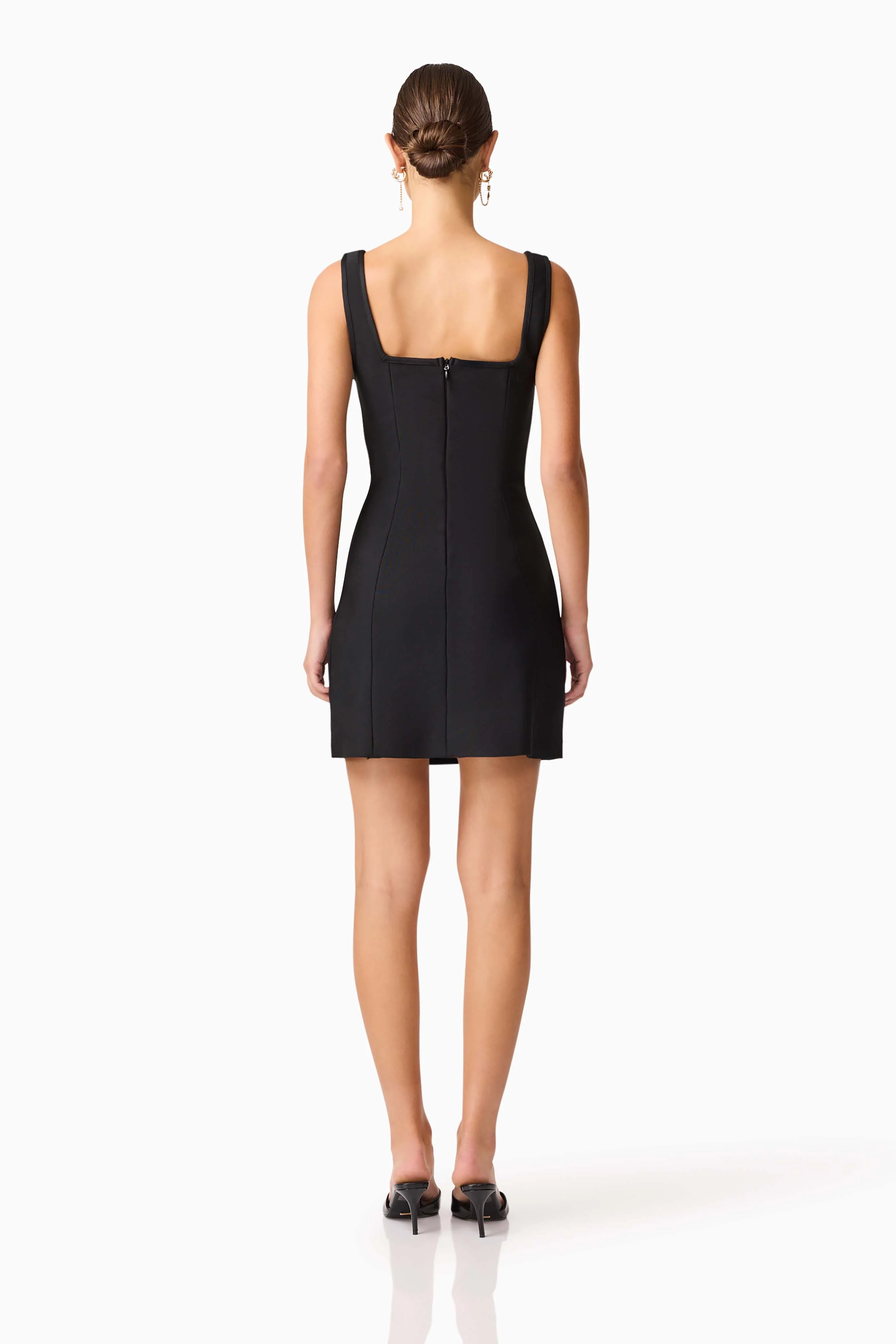 Soleil Party Mini Dress in Black - Image 5