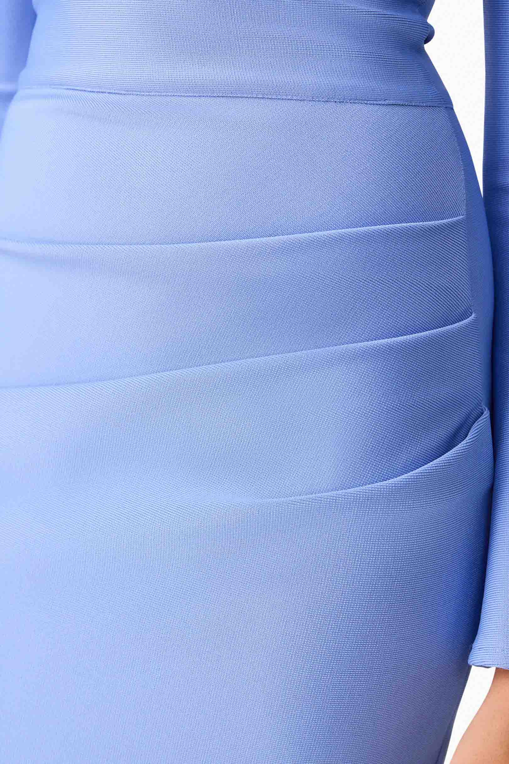 Sonya Long Sleeve Midi Dress in Blue - Image 8
