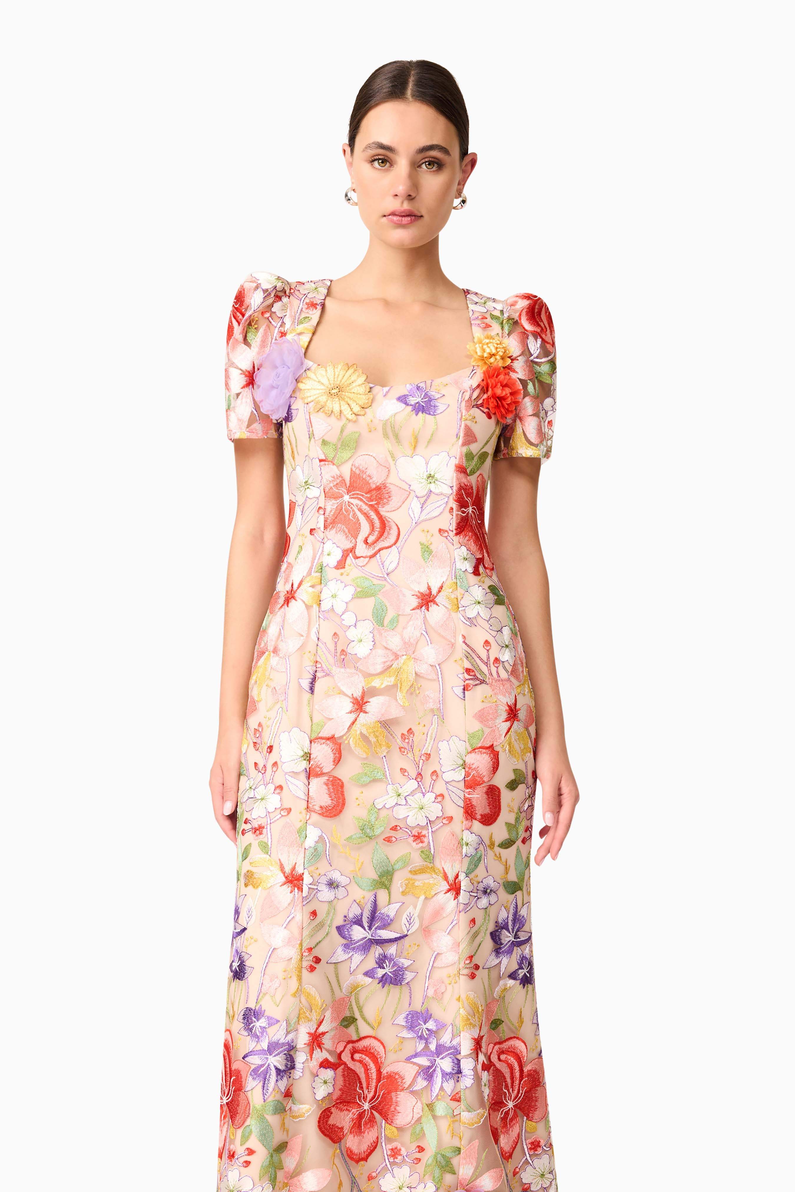 Sophie Embroidered Maxi Dress in Floral - Image 7